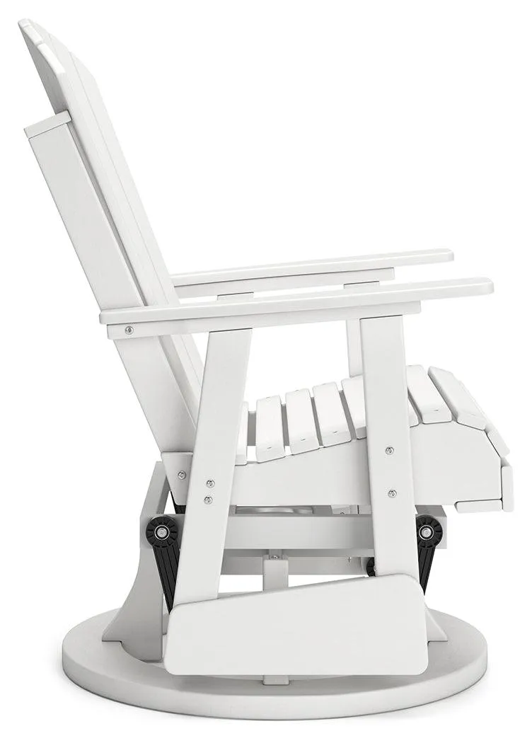 Hyland wave White Outdoor Swivel Glider Chair - Image 7