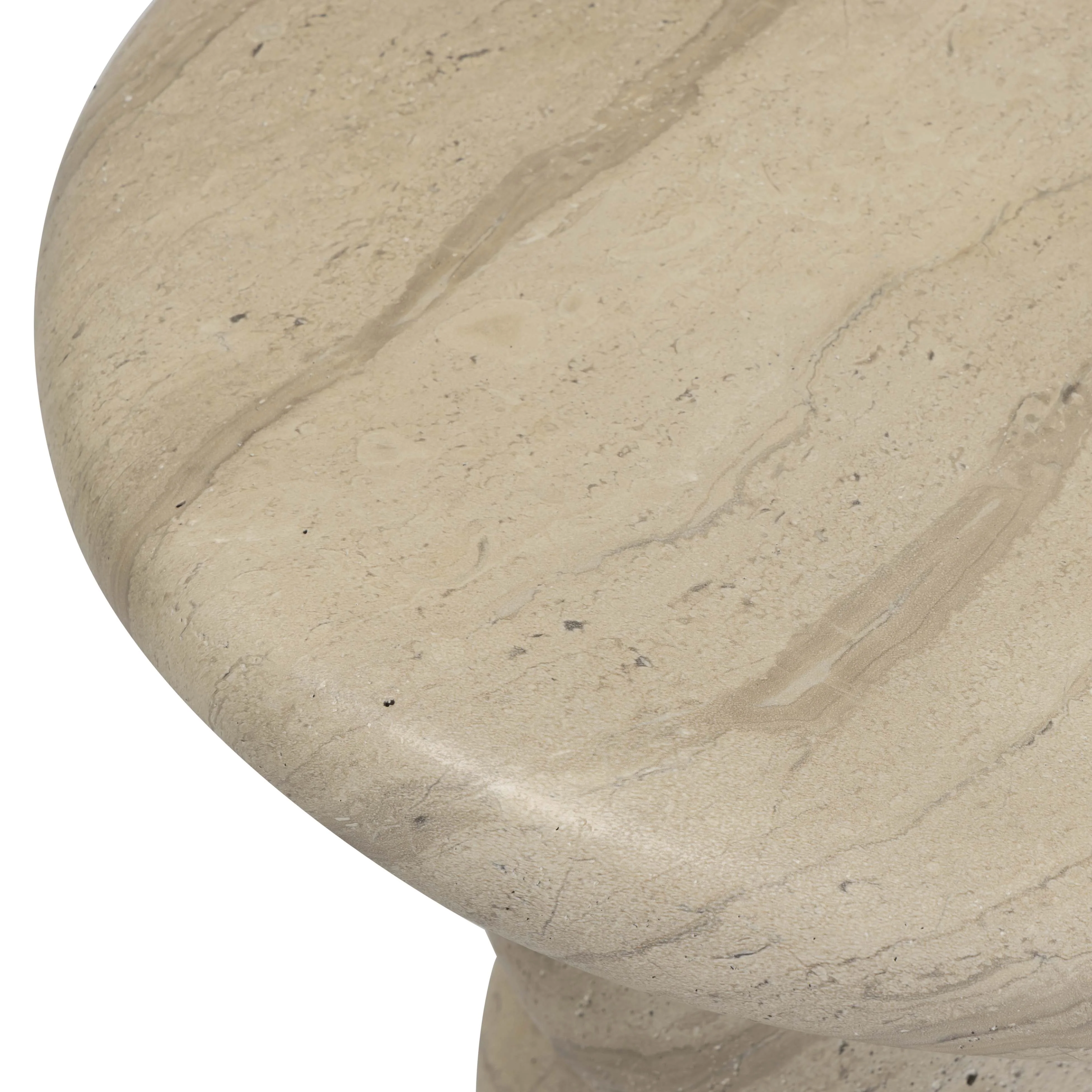 Hyre Faux Travertine Indoor/Outdoor Concrete Side Table - Image 7