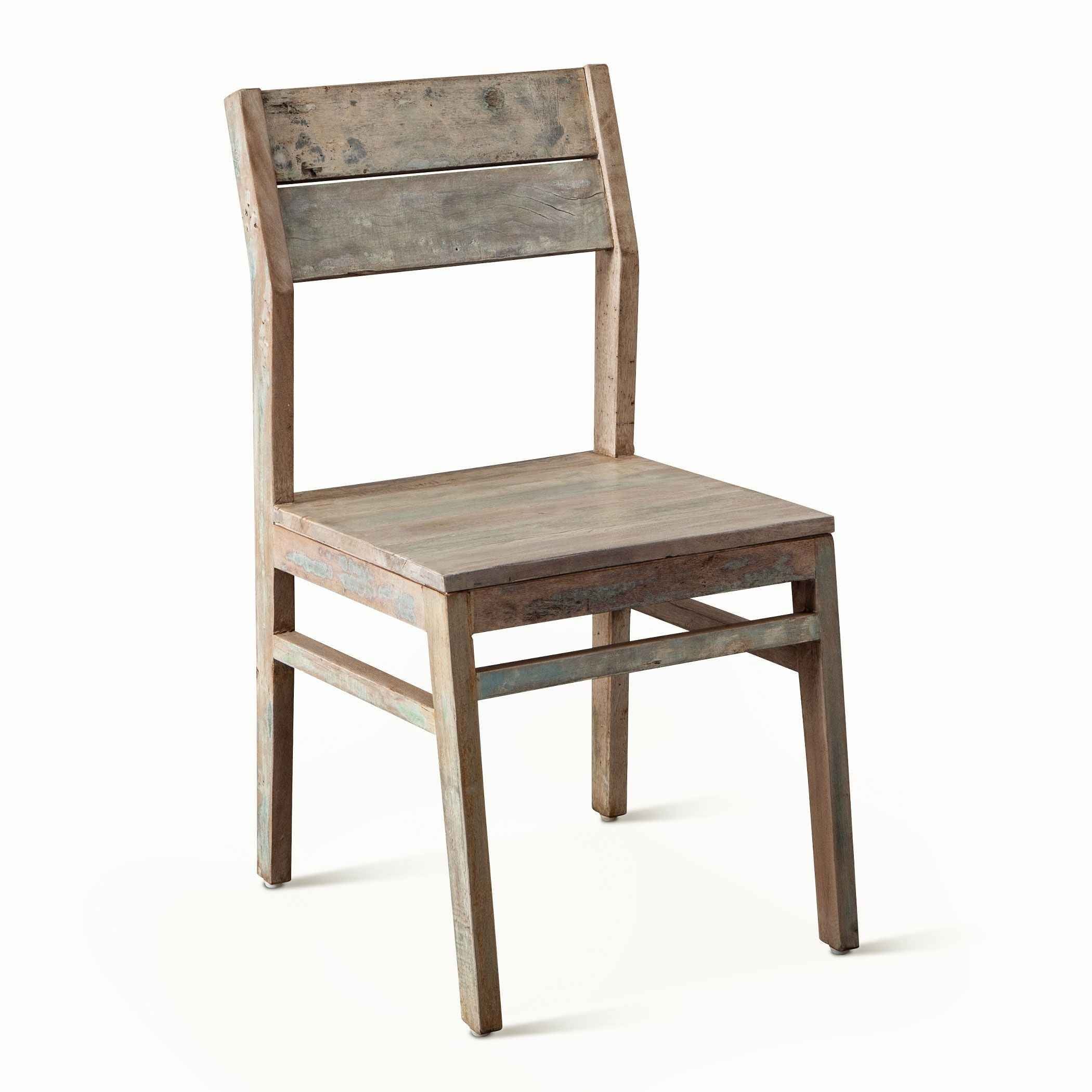 Ibiza 17" Dining Chair in Vintage Teal Reclaimed Wood, Set of 2