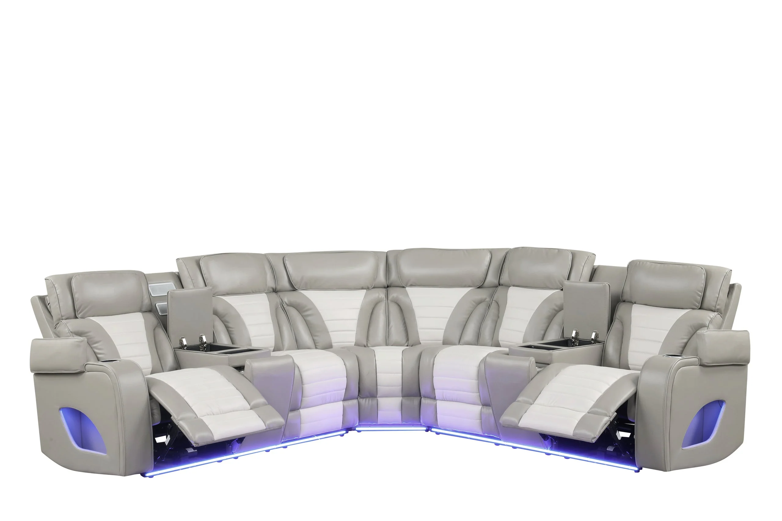 Ibiza Gray Power Reclining Sectional (Power Headrests) - Image 4
