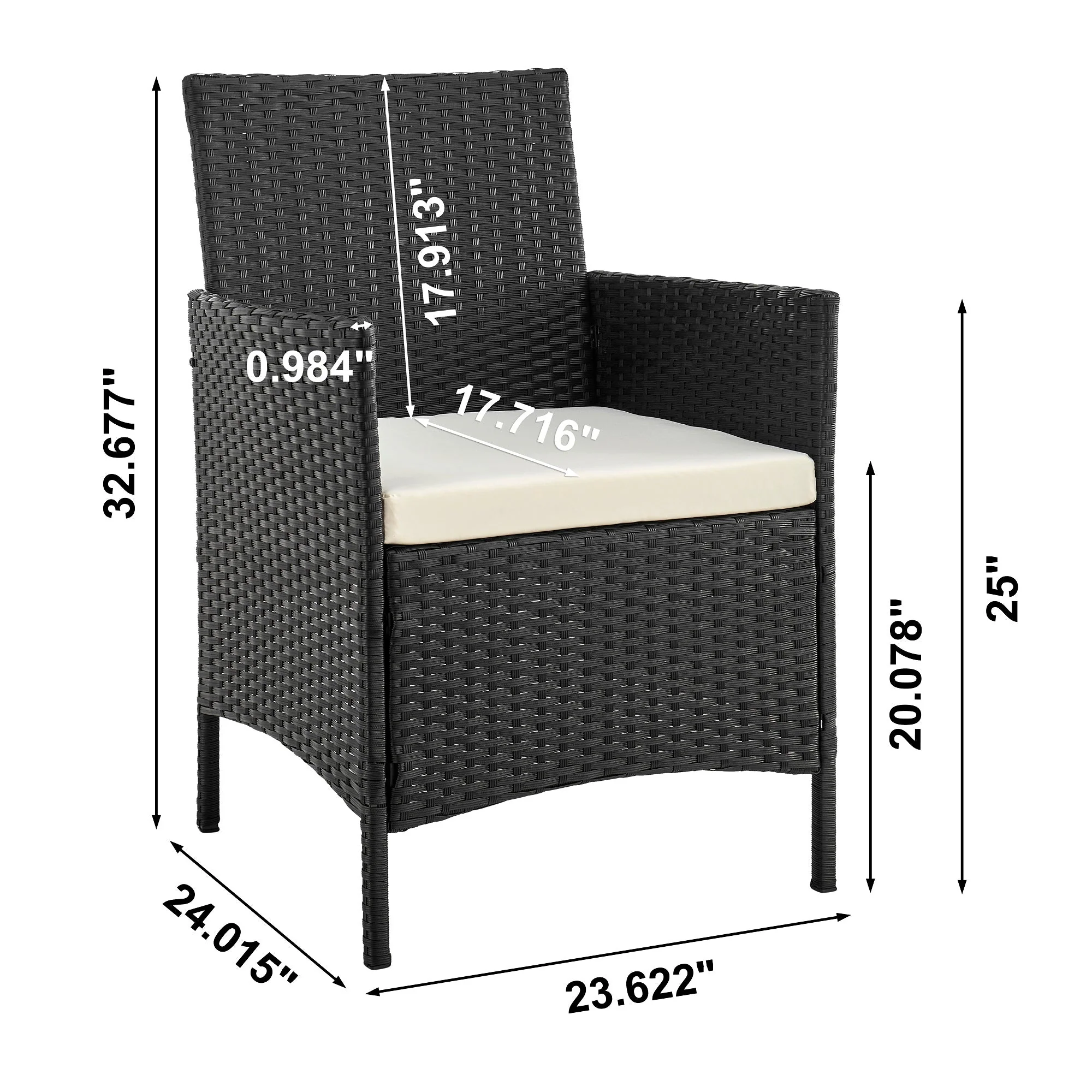 Imperia Patio 2-Person Seating Group with End Table with Cream Cushions - Image 3