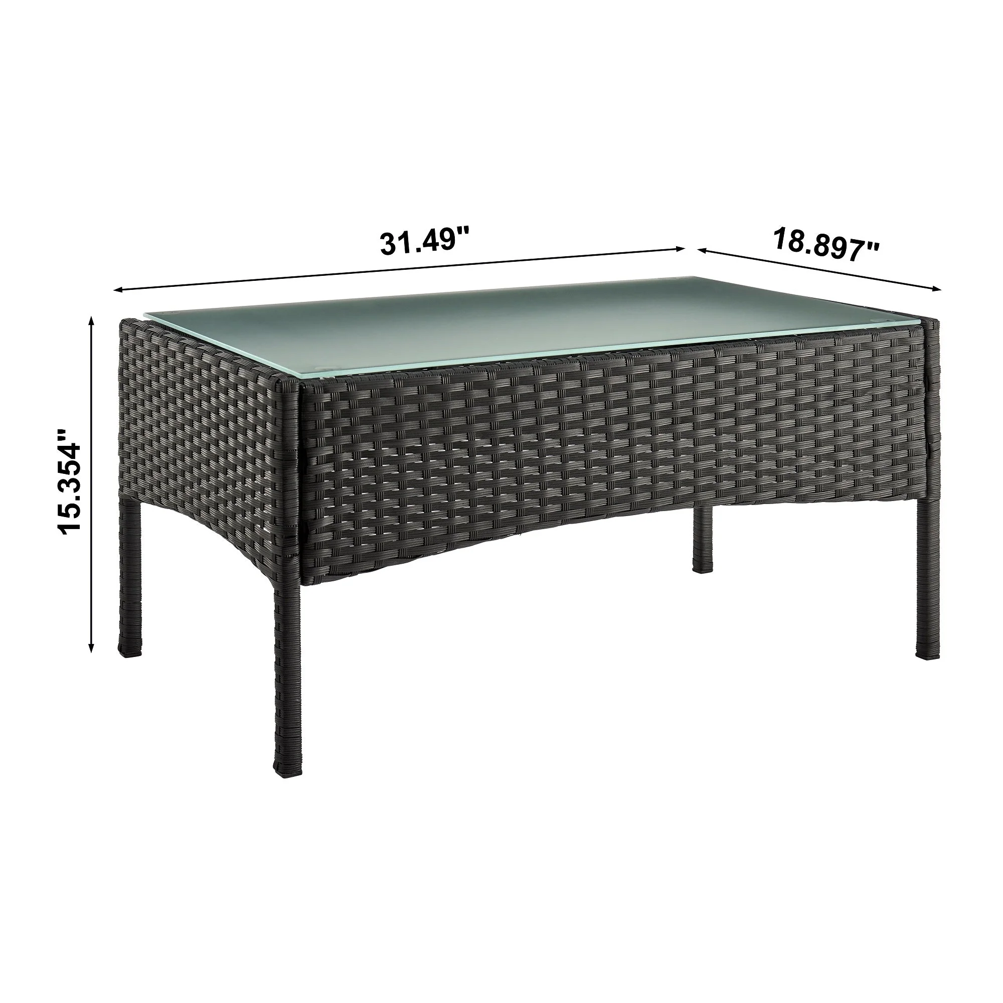 Imperia Patio 4-Person Conversation Set with Coffee Table with Cream Cushions - Image 5