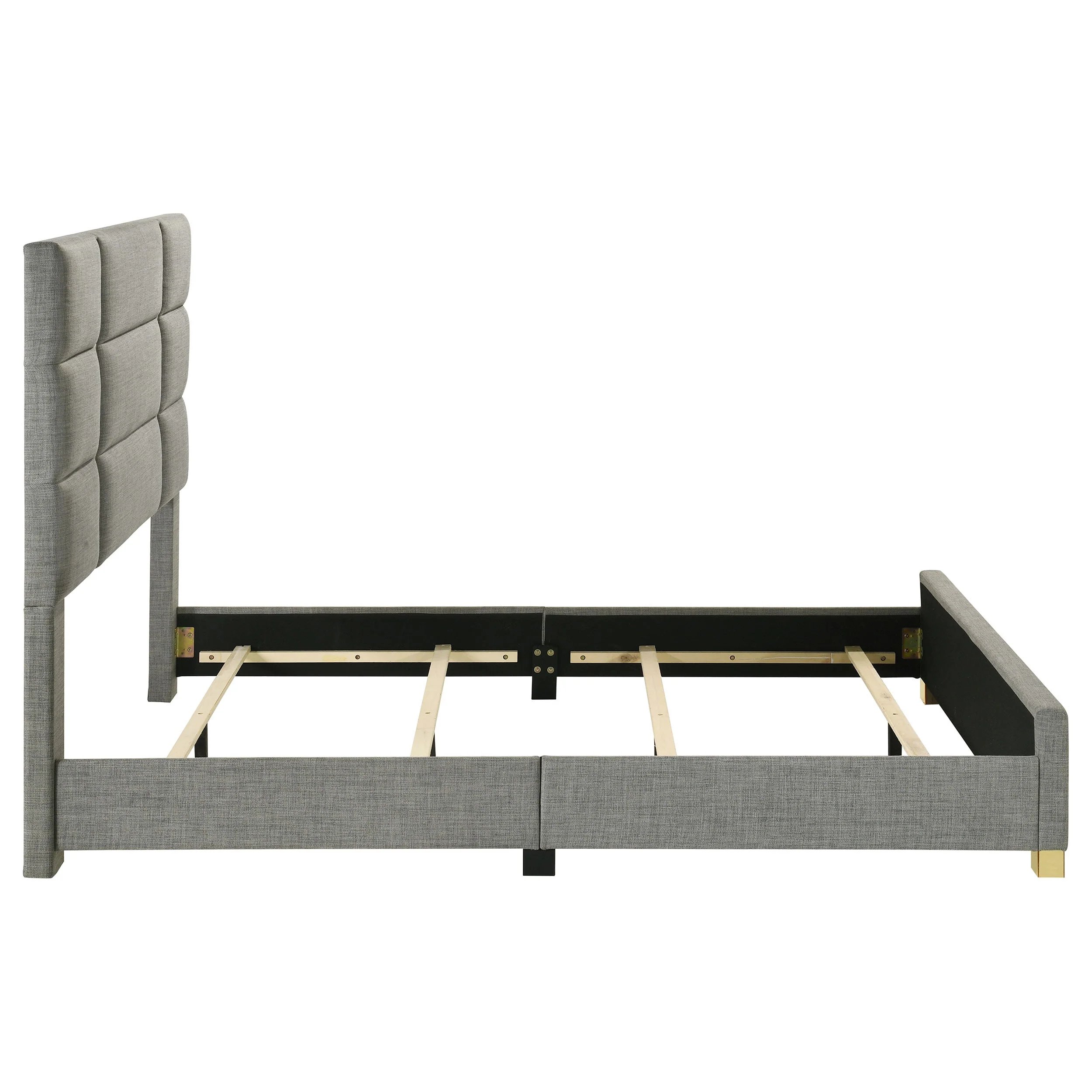 Ines Grey 52-inch Fabric Upholstered Queen Panel Bed - Image 6
