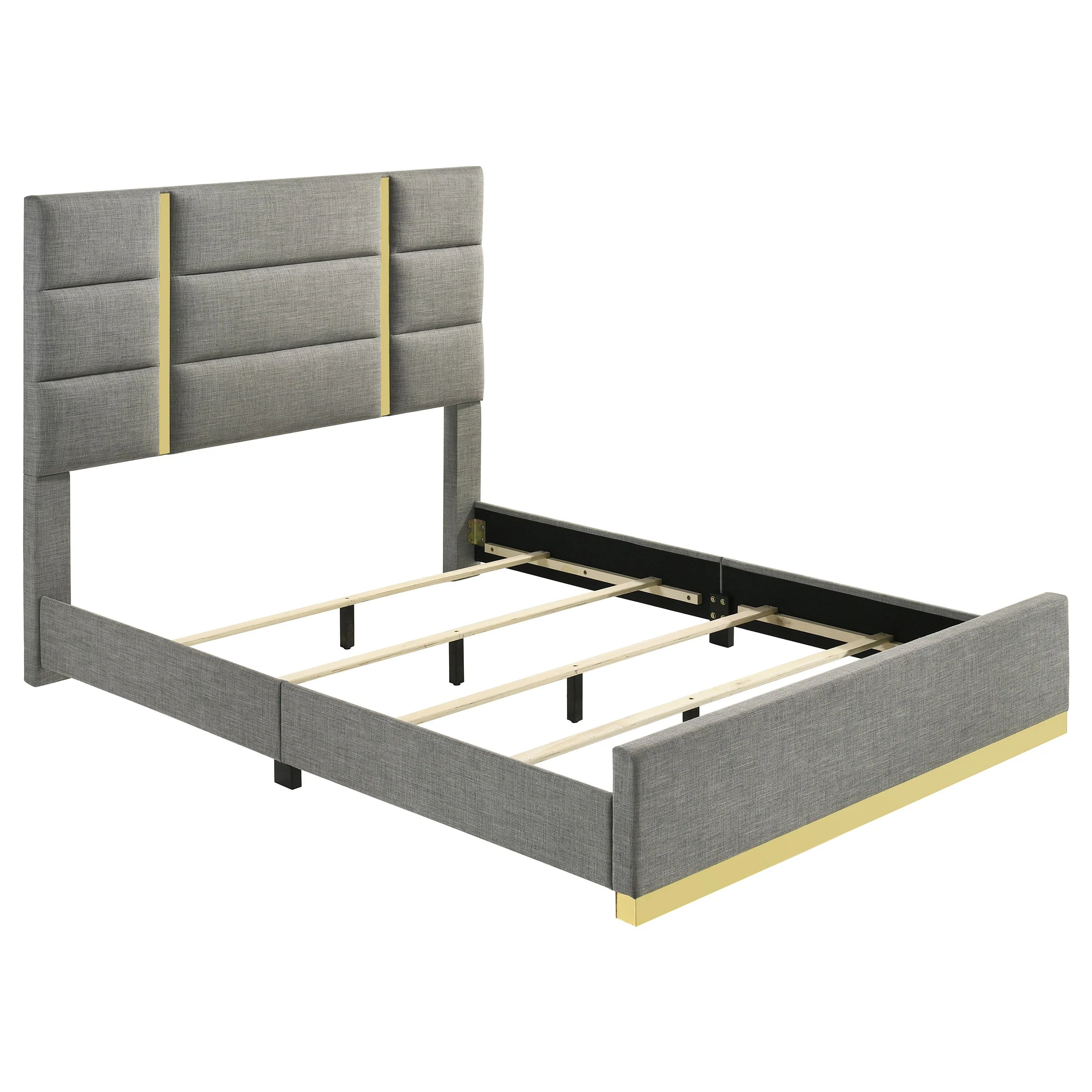 Ines Grey/White High Gloss 5-piece Queen Bedroom Set - Image 3
