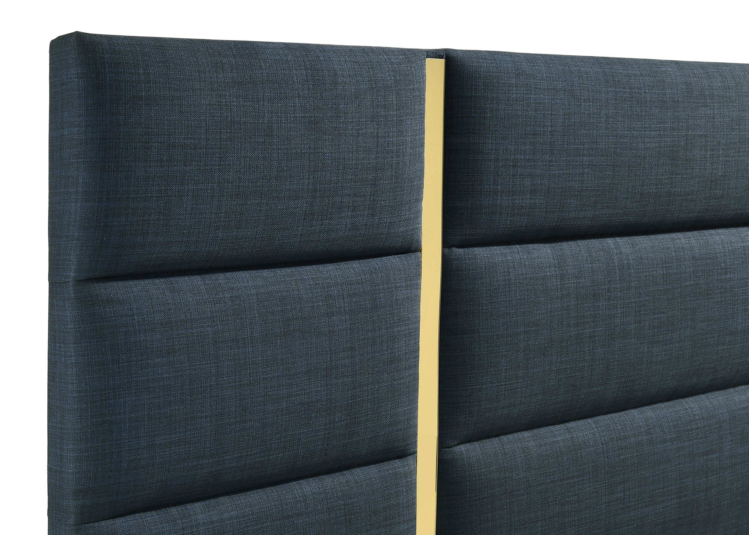 Ines Navy 52-inch Fabric Upholstered Queen Panel Bed - Image 7