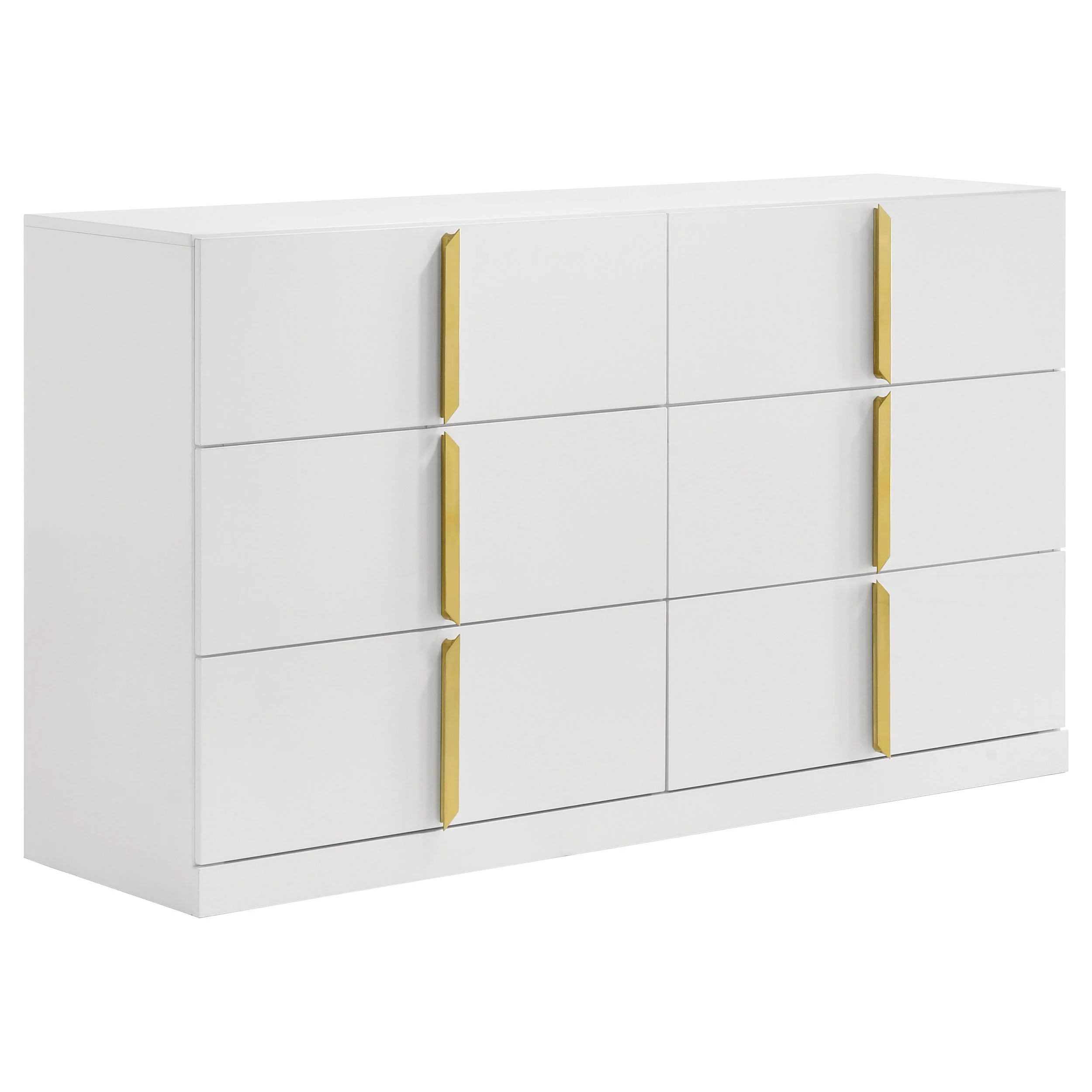Ines Navy/White High Gloss 4-piece Eastern King Bedroom Set - Image 7