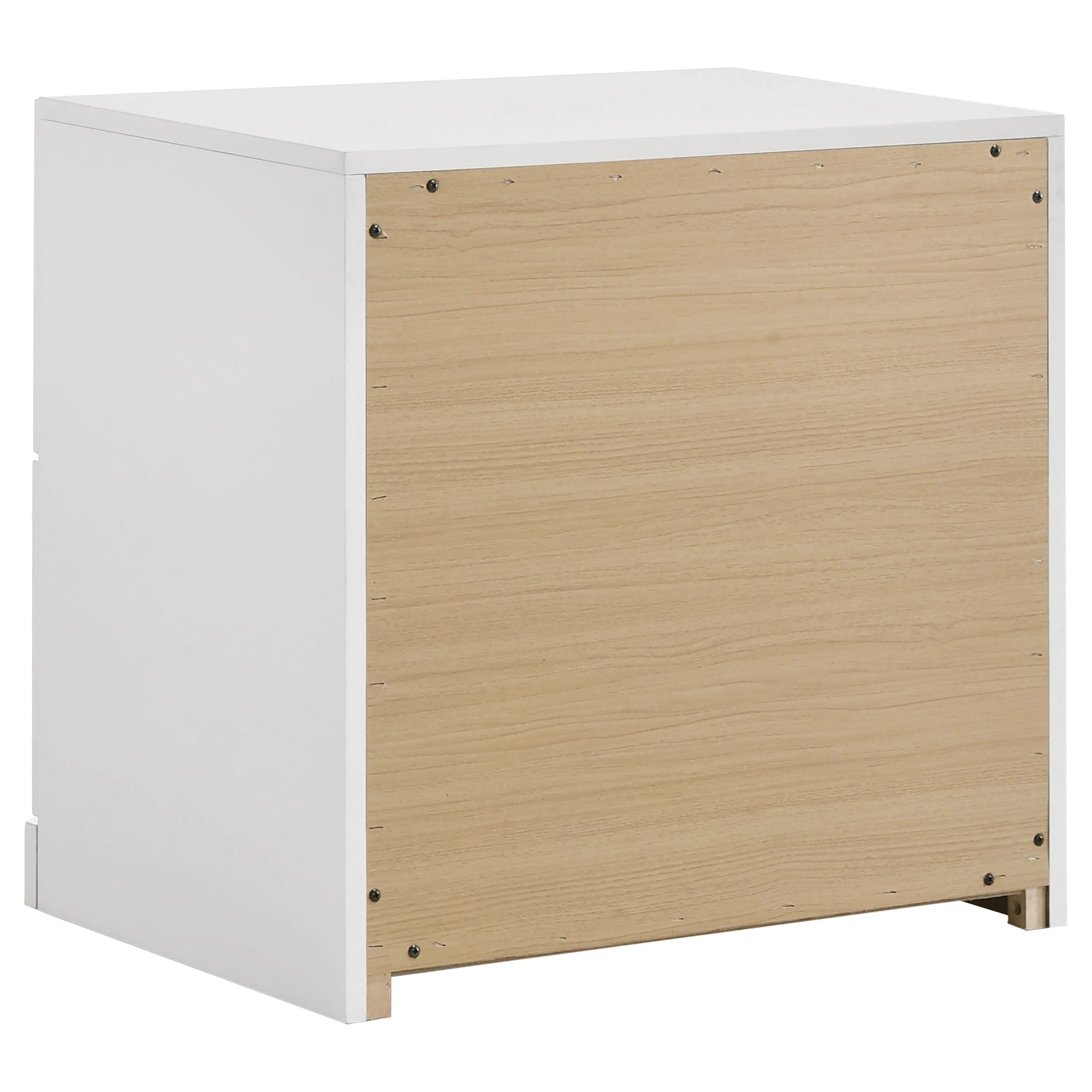 Ines White High Gloss 2-drawer Nightstand Bedside Table - Image 4