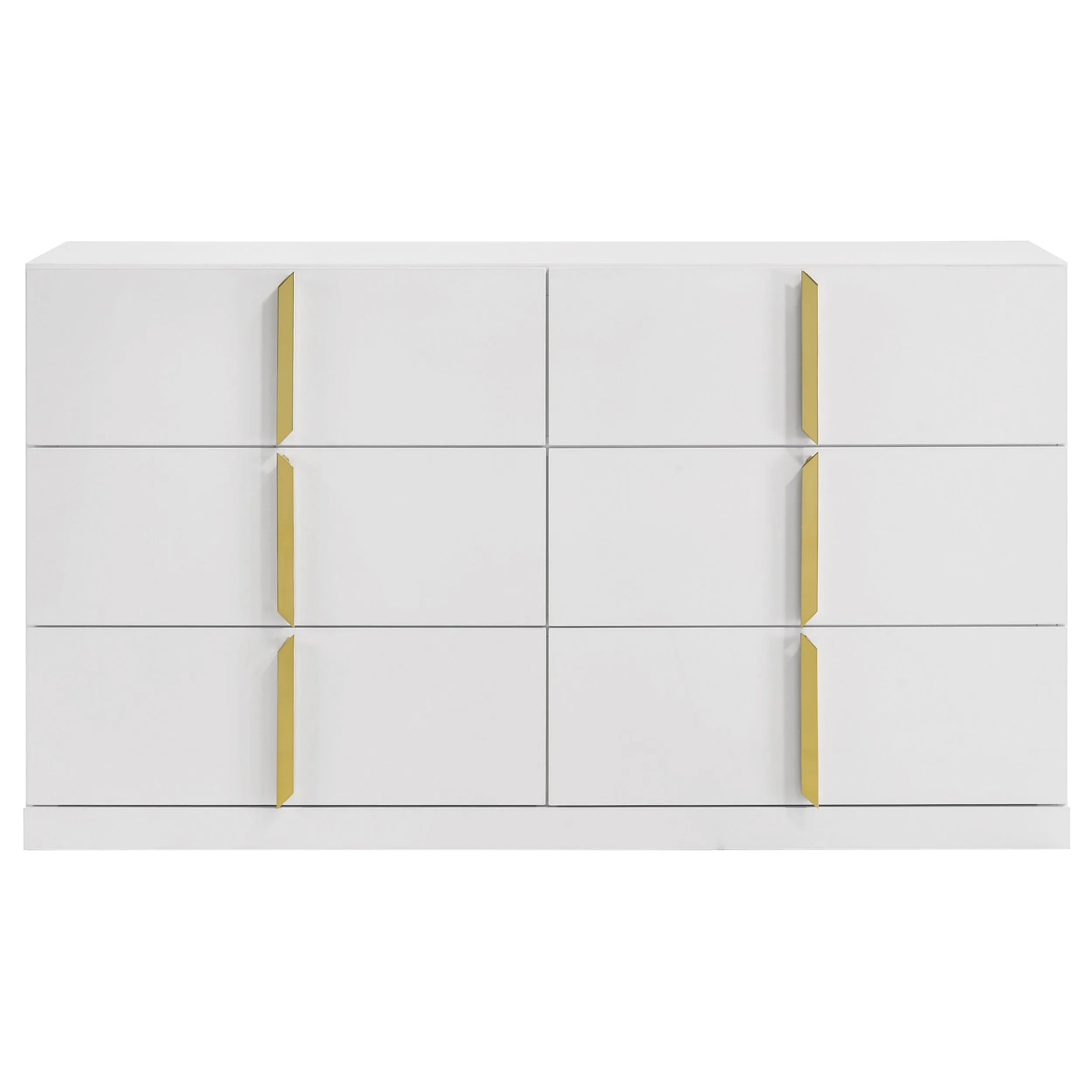 Ines White High Gloss 6-drawer Bedroom Dresser Cabinet - Image 3