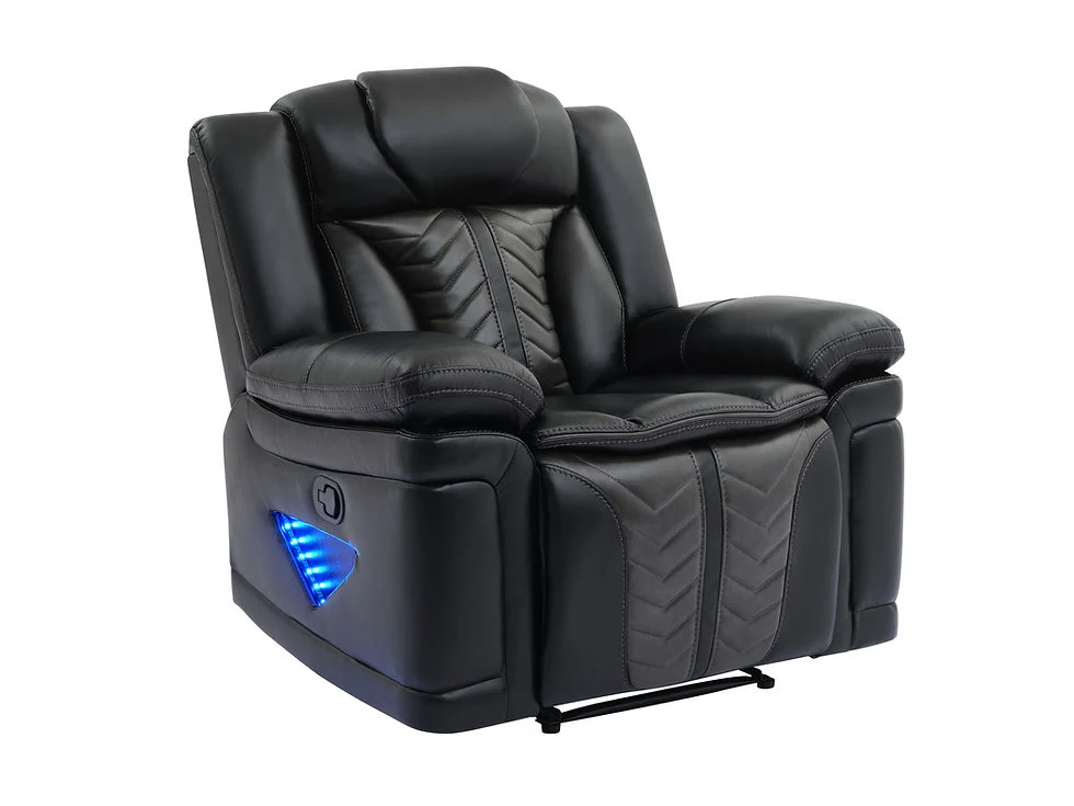 Innova Black 3-Piece Reclining Living Room Set - Image 4