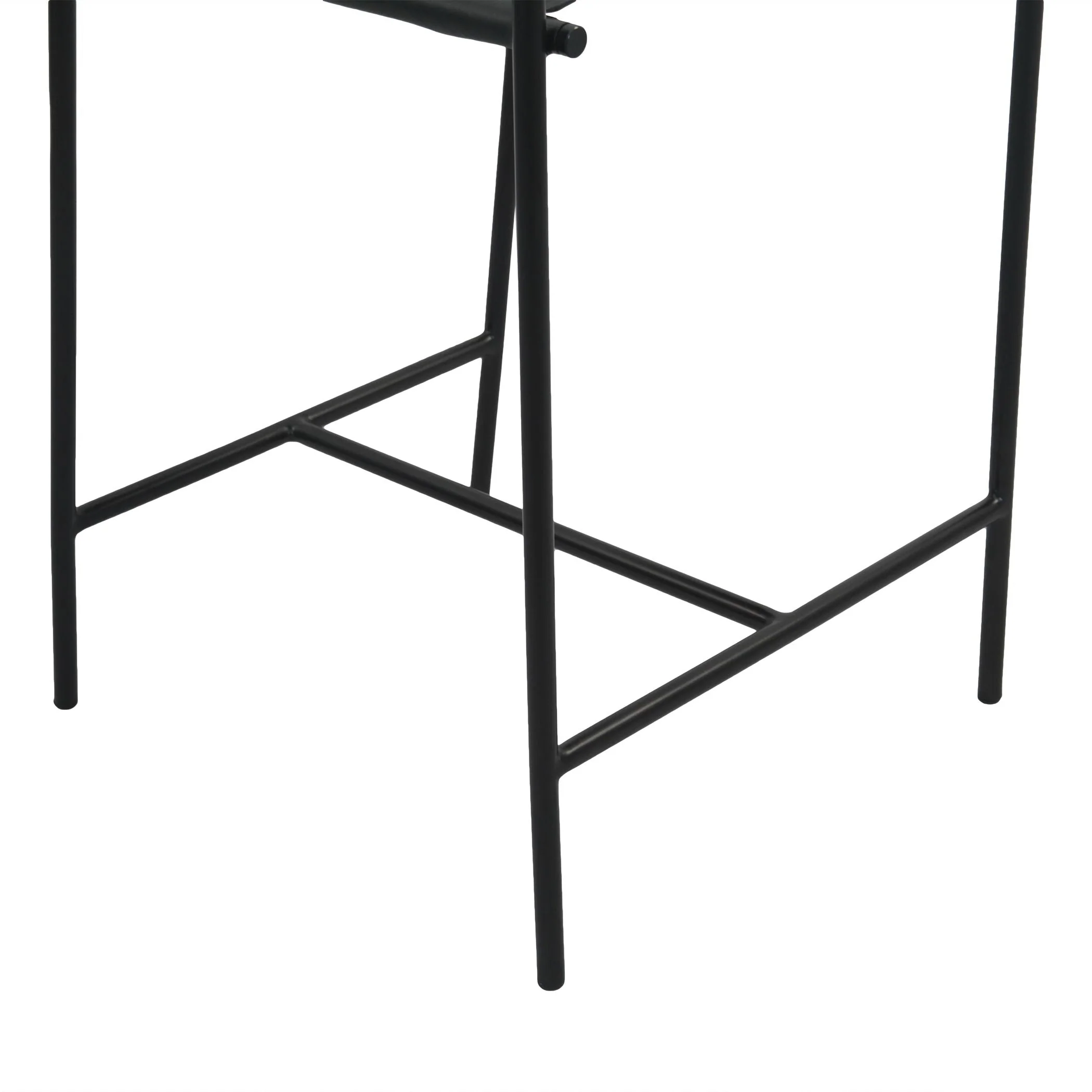Irvine 20" Counter Armchair in Black Leather and Iron - Image 7