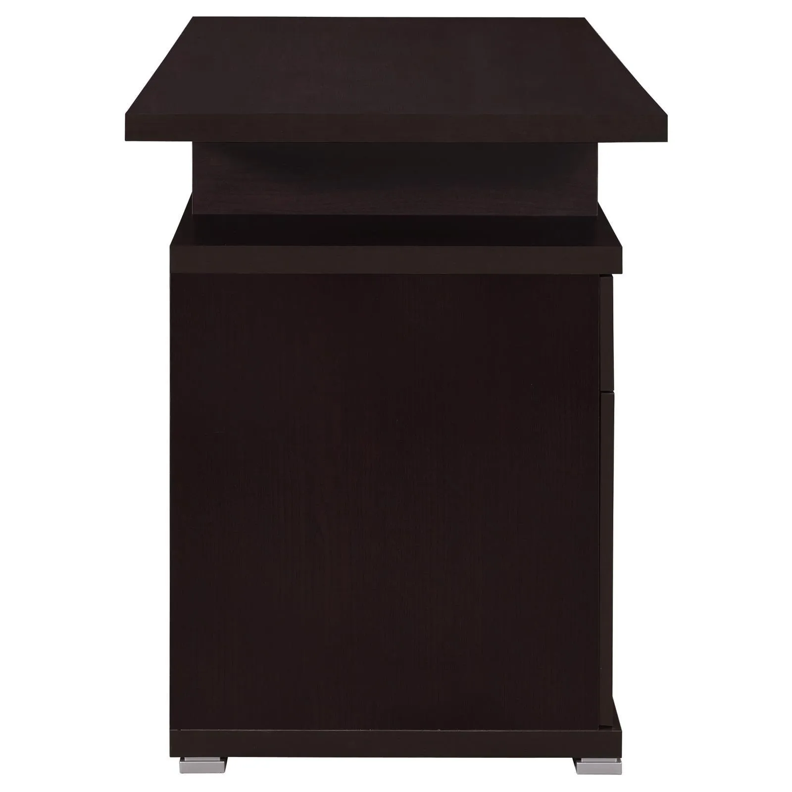 Irving Cappuccino 2-Drawer Office Desk with Cabinet - Image 10