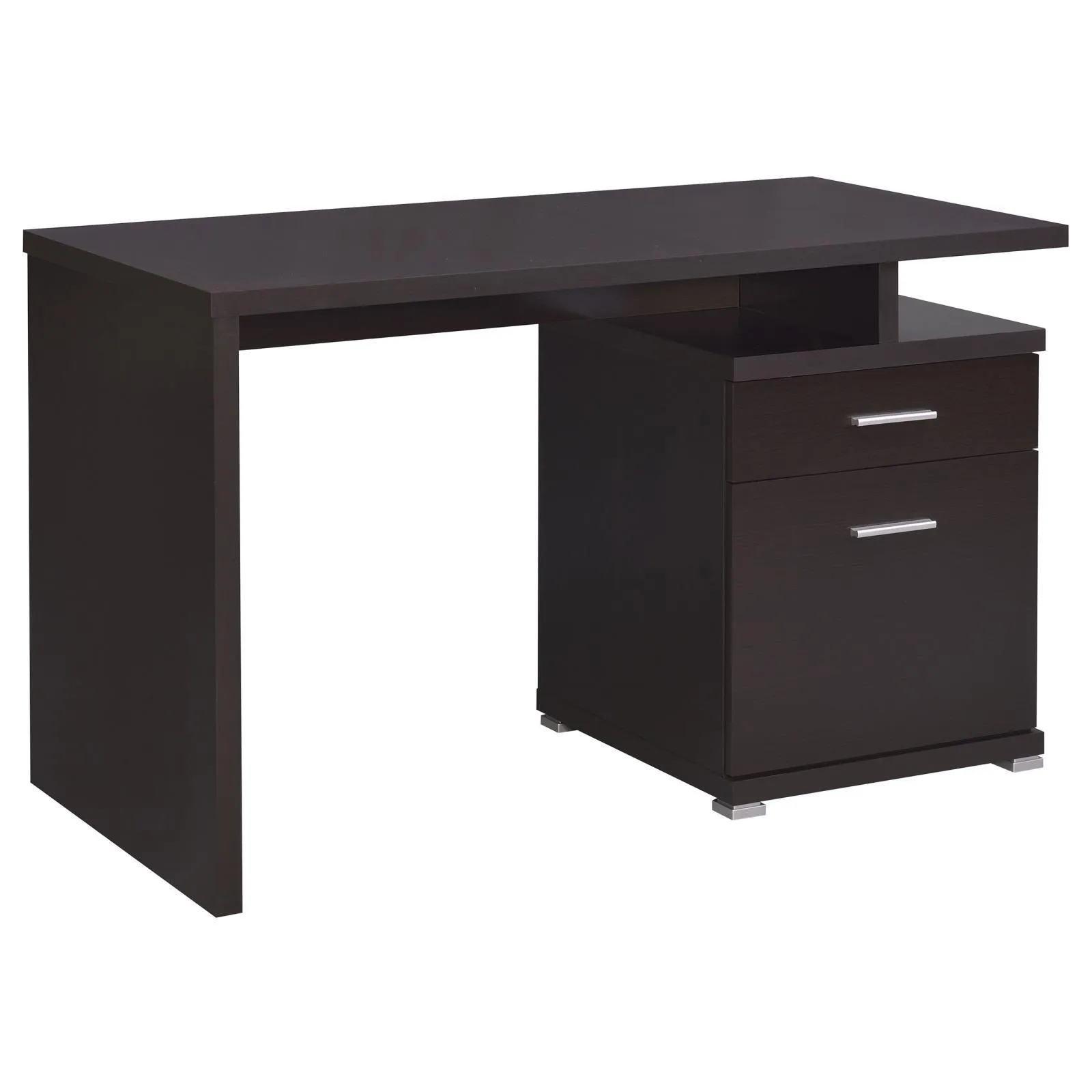 Irving Cappuccino 2-Drawer Office Desk with Cabinet - Image 4