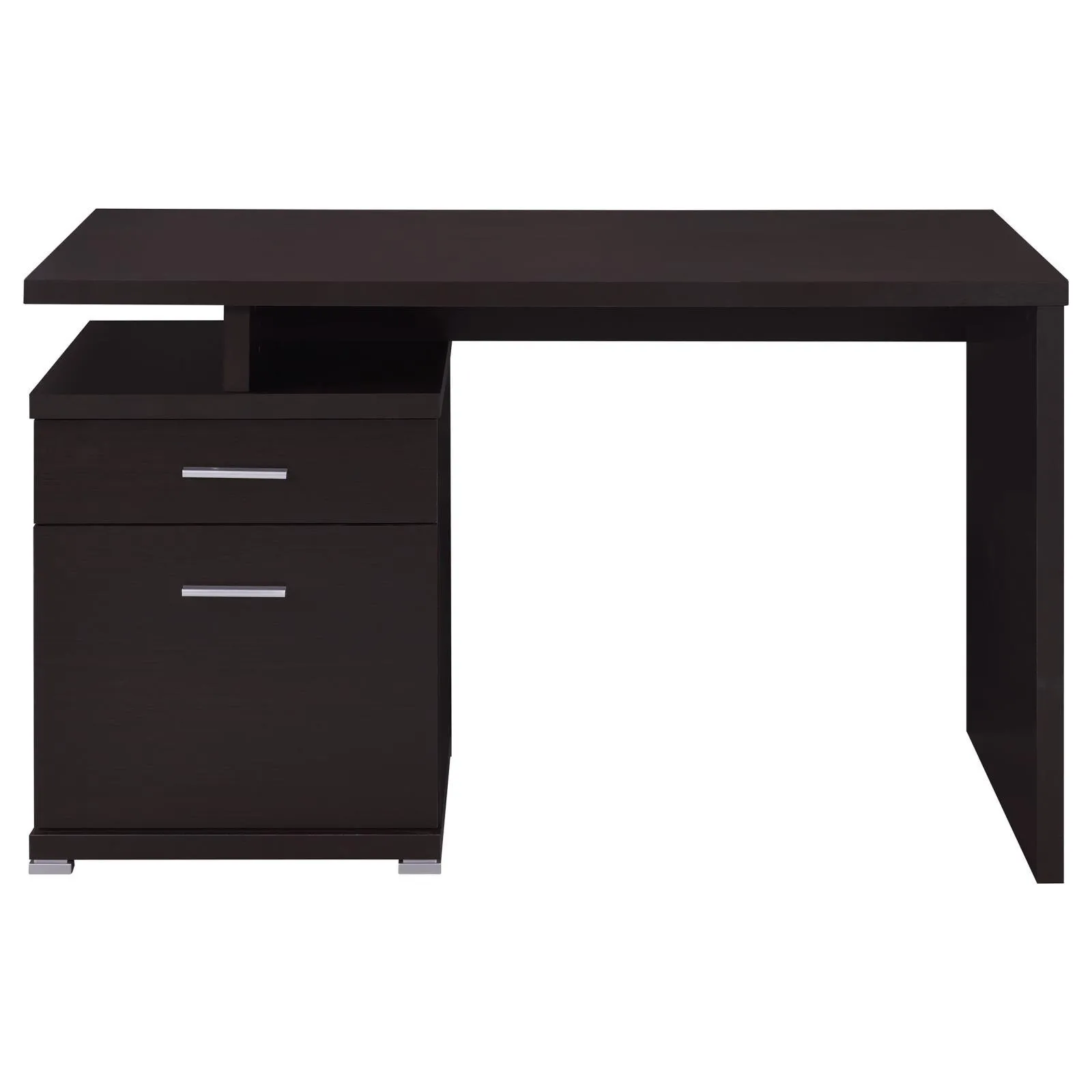 Irving Cappuccino 2-Drawer Office Desk with Cabinet - Image 6