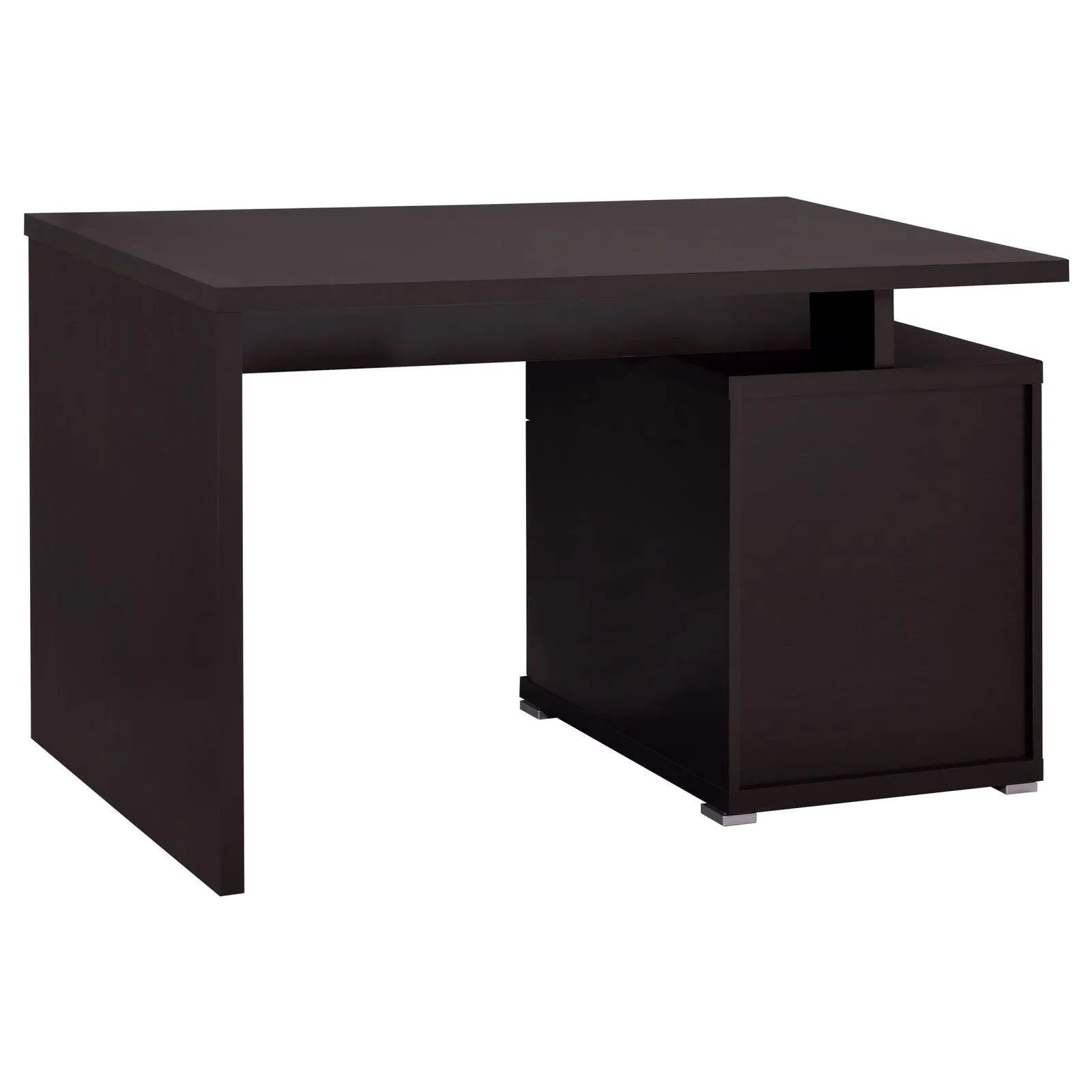 Irving Cappuccino 2-Drawer Office Desk with Cabinet - Image 8