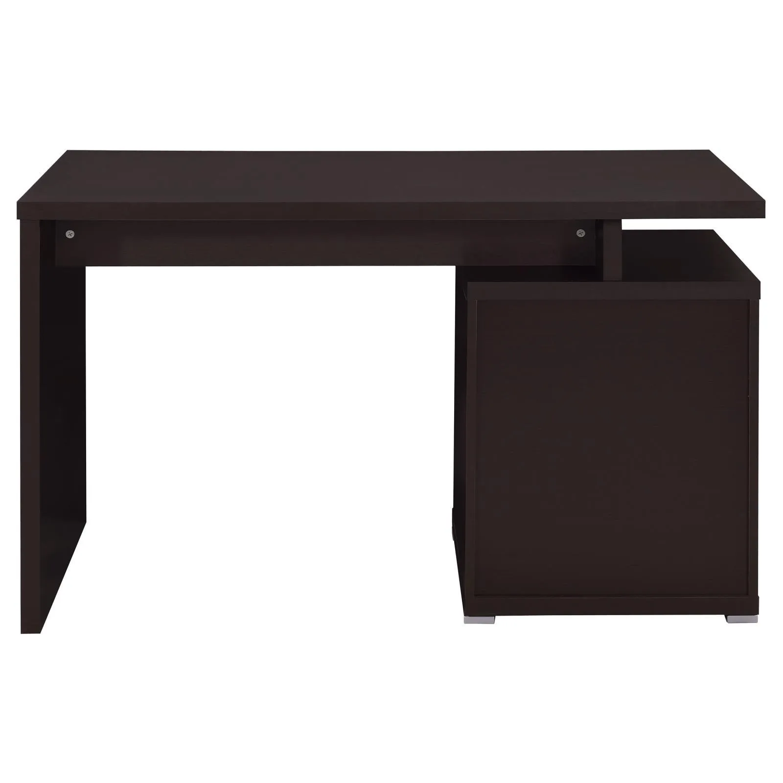 Irving Cappuccino 2-Drawer Office Desk with Cabinet - Image 9