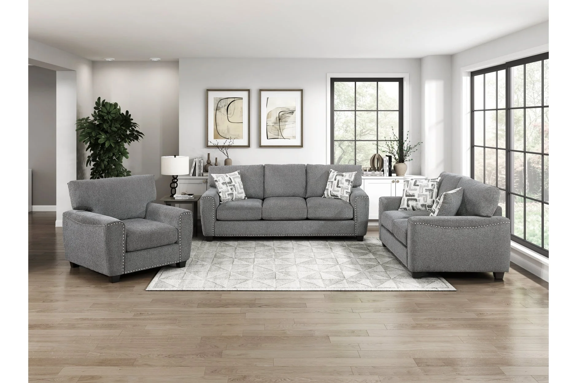 Isabel Dark Gray Living Room Set