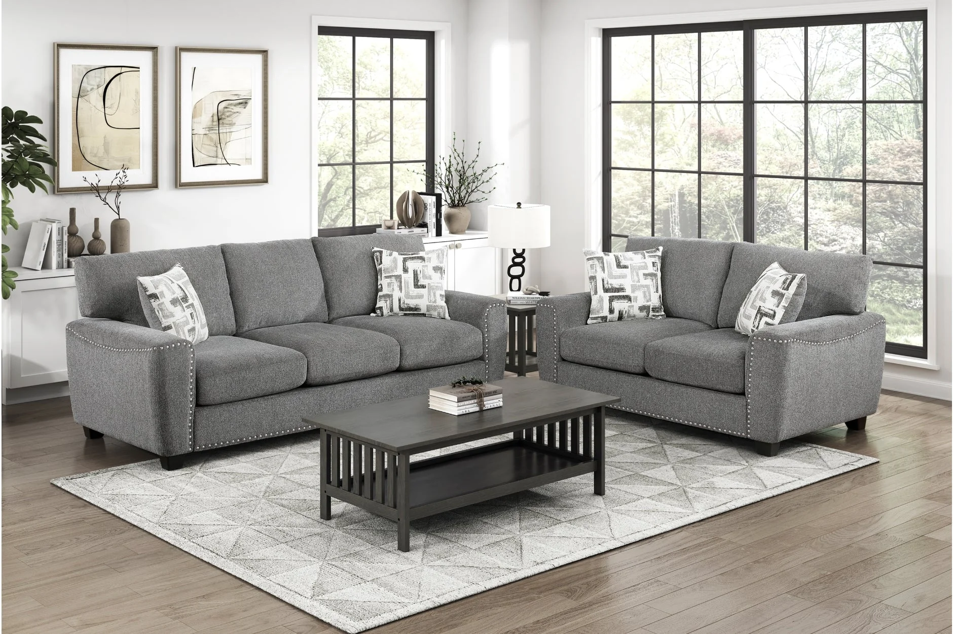 Isabel Dark Gray Living Room Set - Image 2