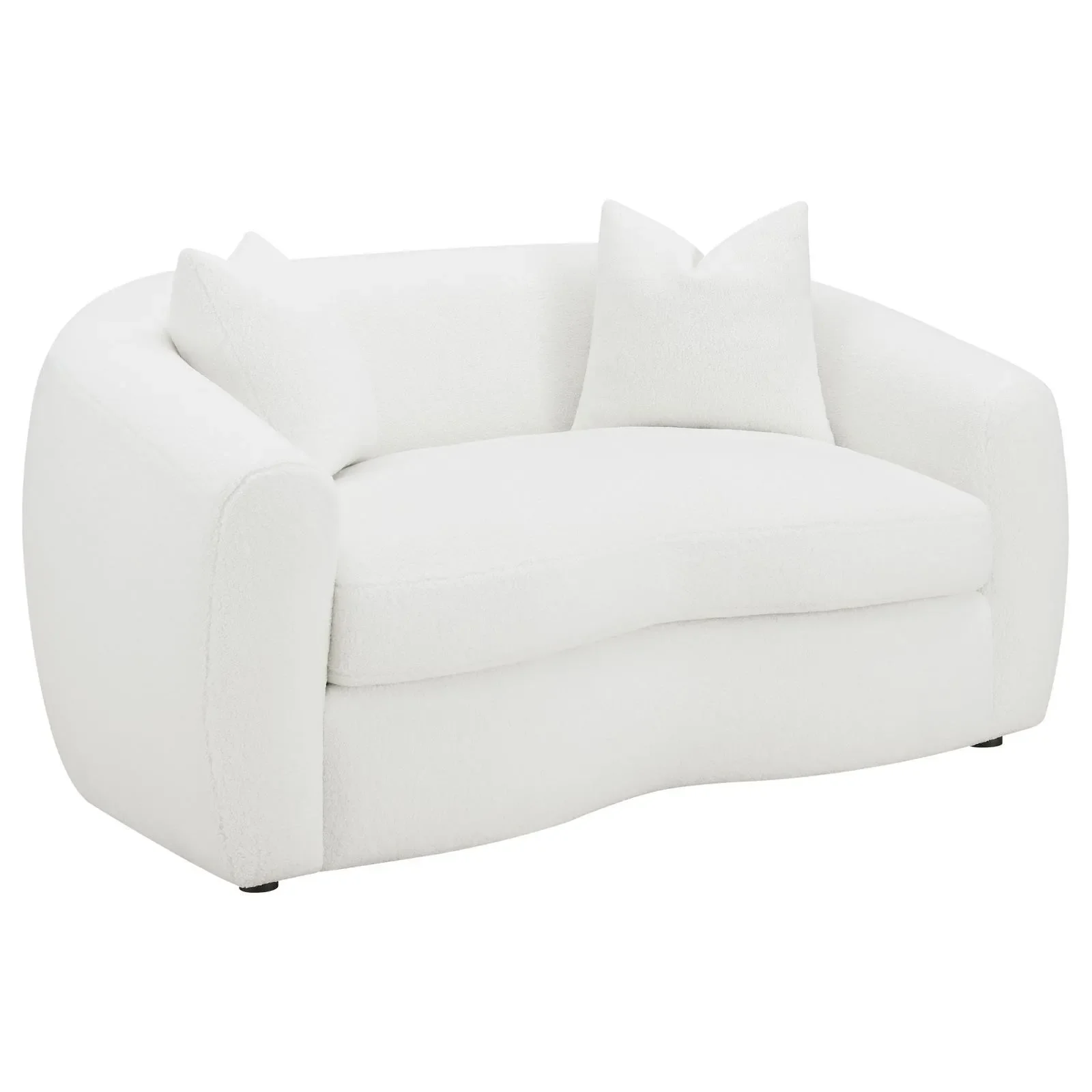Isabella 3-piece Faux Sheepskin Upholstered Sofa Set Natural - Image 5