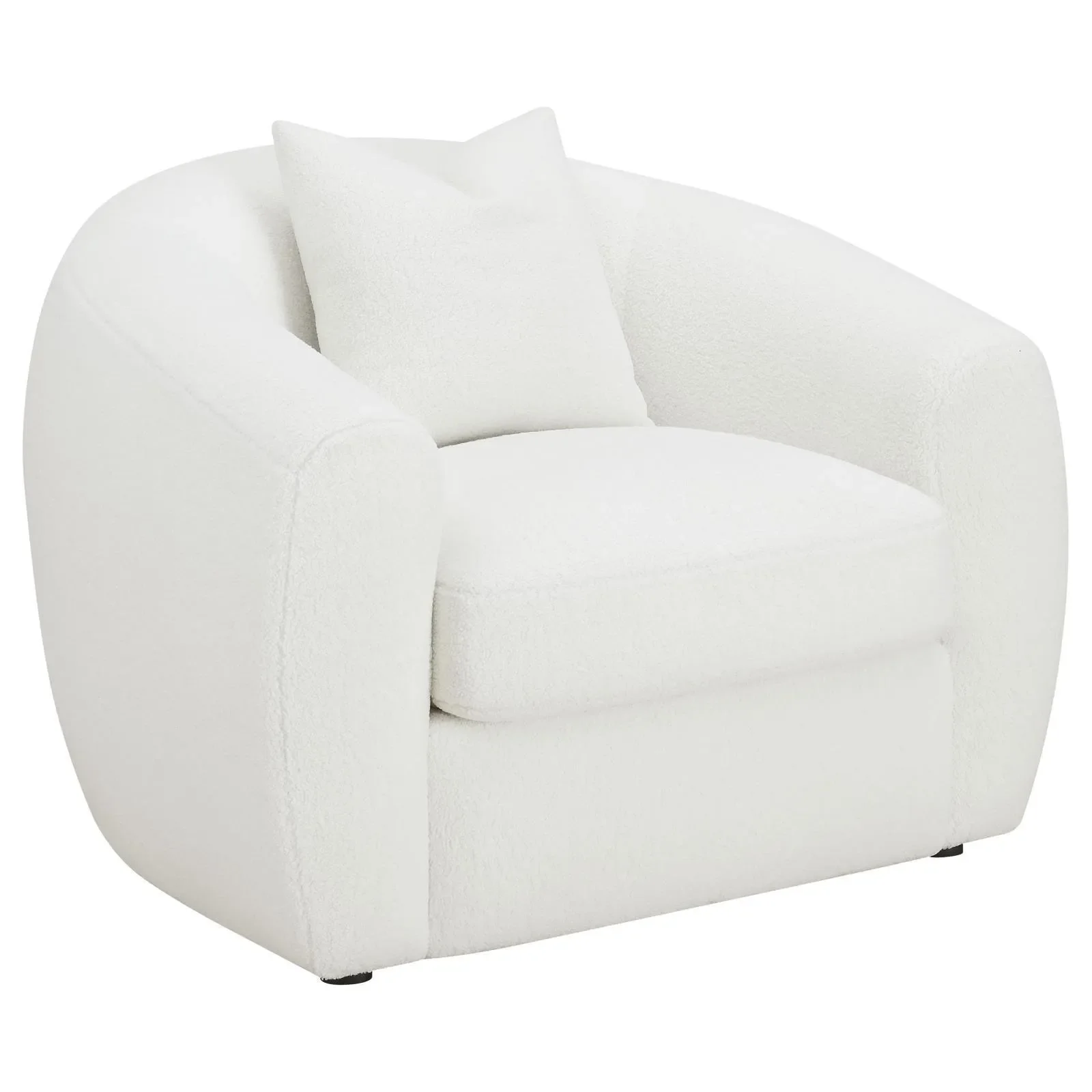 Isabella 3-piece Faux Sheepskin Upholstered Sofa Set Natural - Image 8