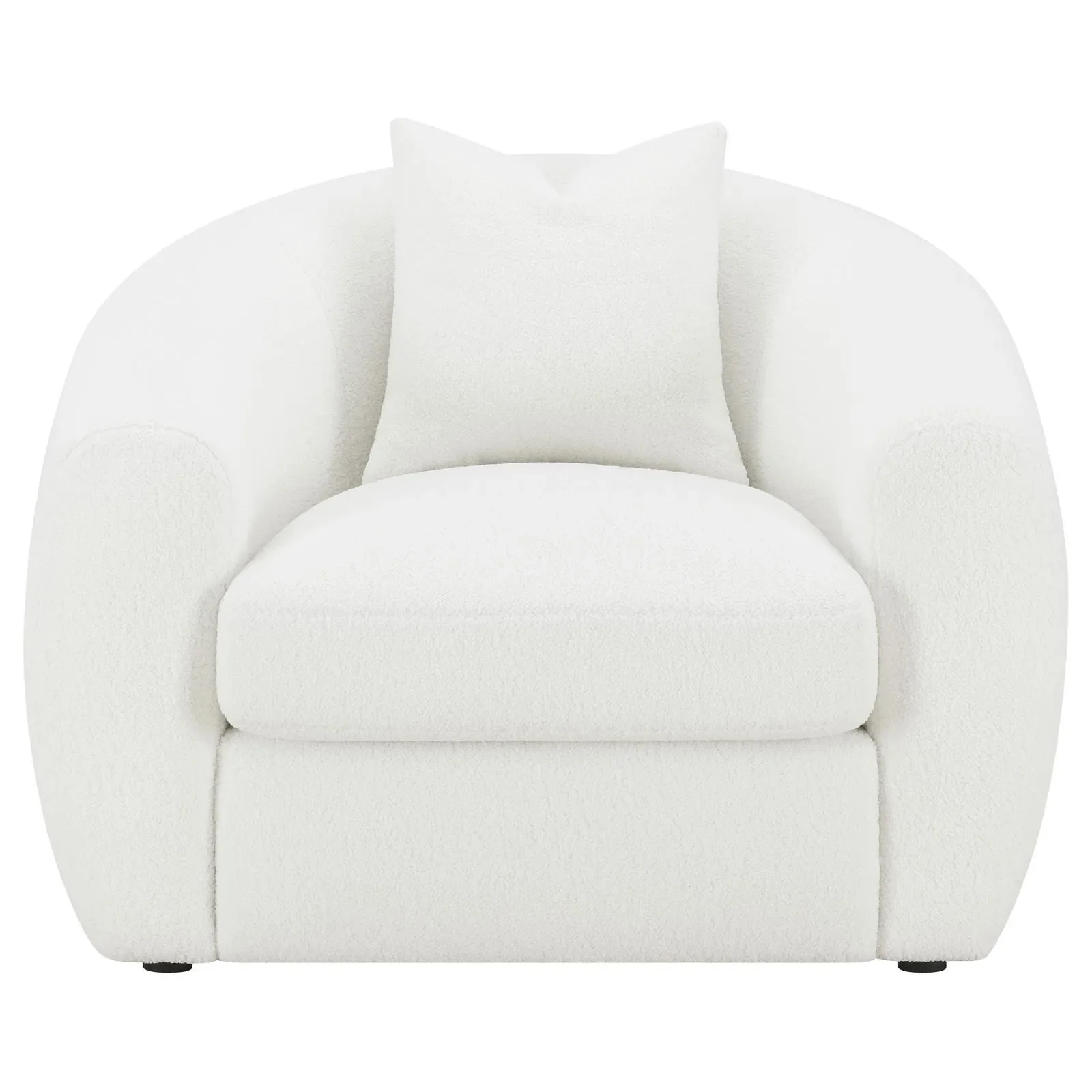 Isabella 3-piece Faux Sheepskin Upholstered Sofa Set Natural - Image 9