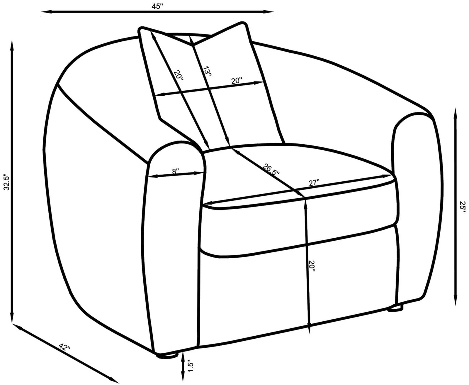 Isabella Upholstered Tight Back Chair White - Image 11