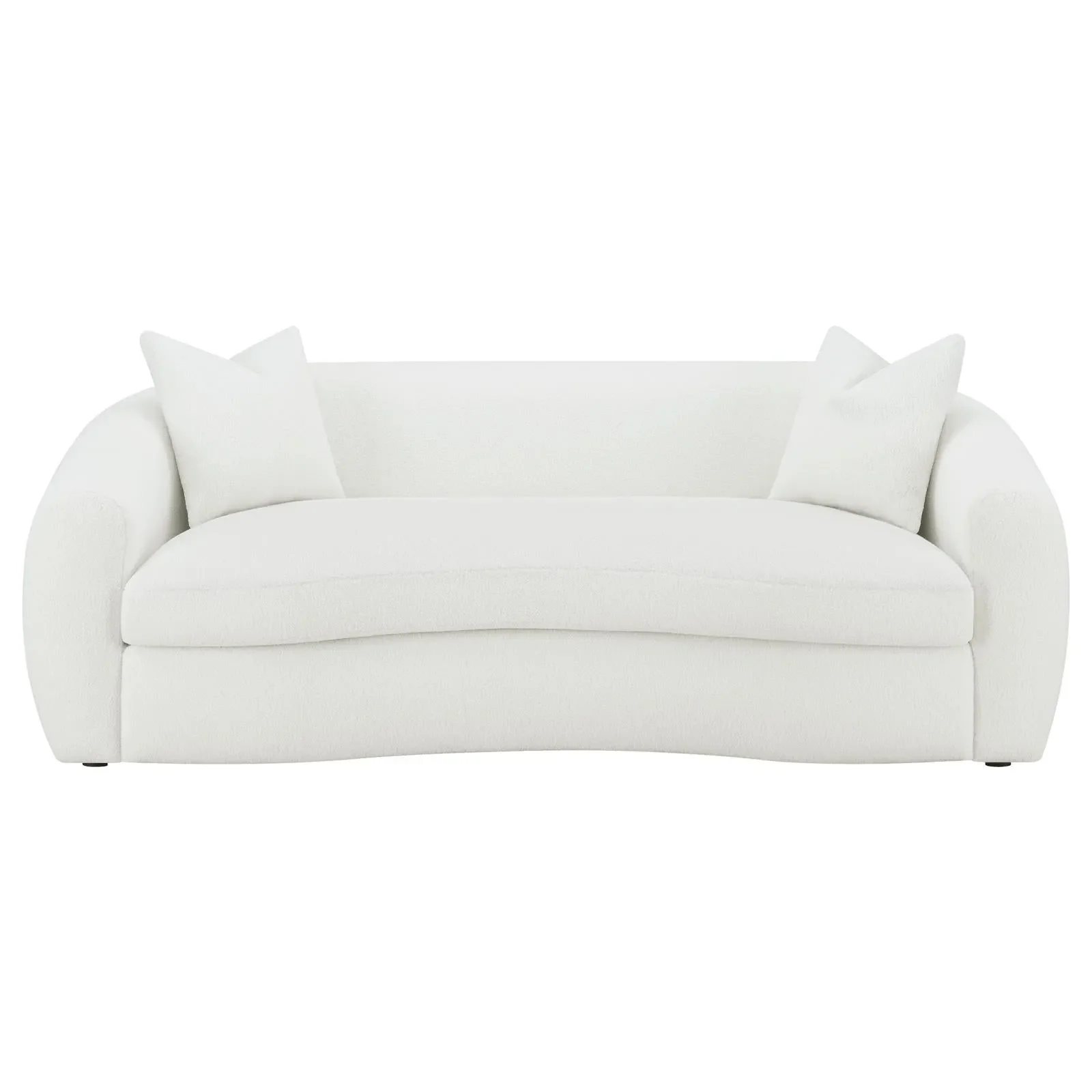 Isabella White Sheepskin Upholstered Tight Back Living Room Set - Image 4