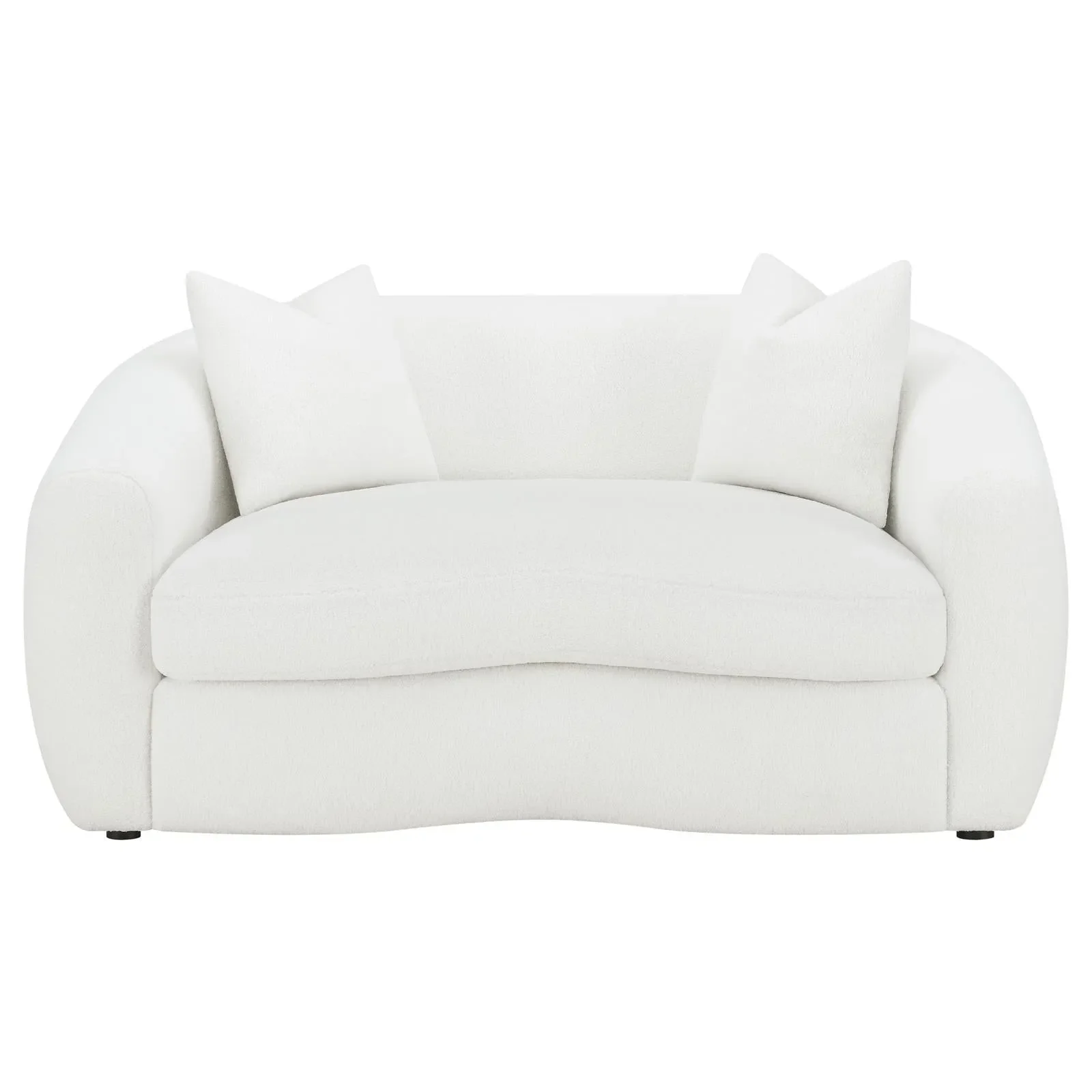 Isabella White Sheepskin Upholstered Tight Back Living Room Set - Image 7