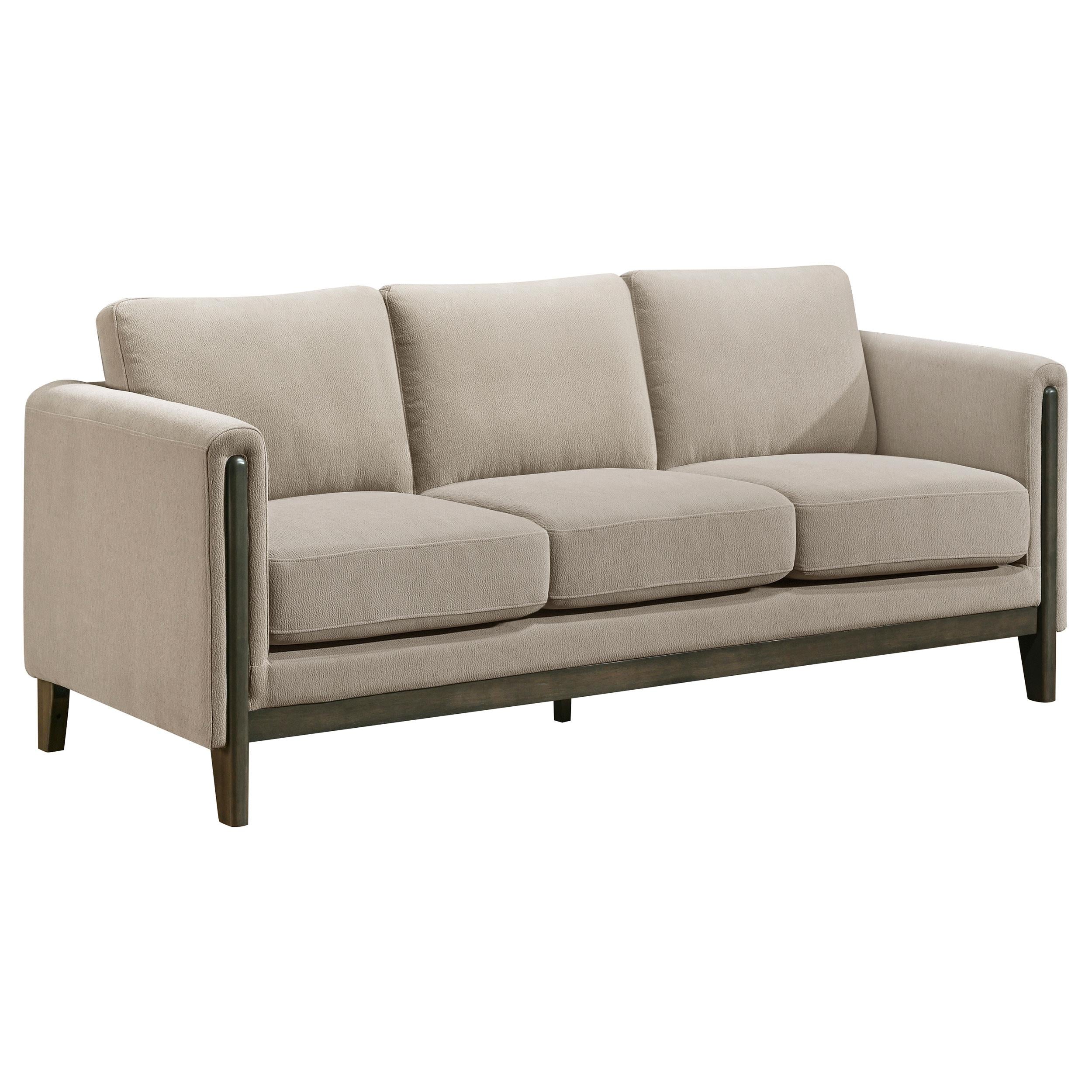 Islington Taupe 2-Piece Upholstered Panel Arm Living Room Set - Image 2