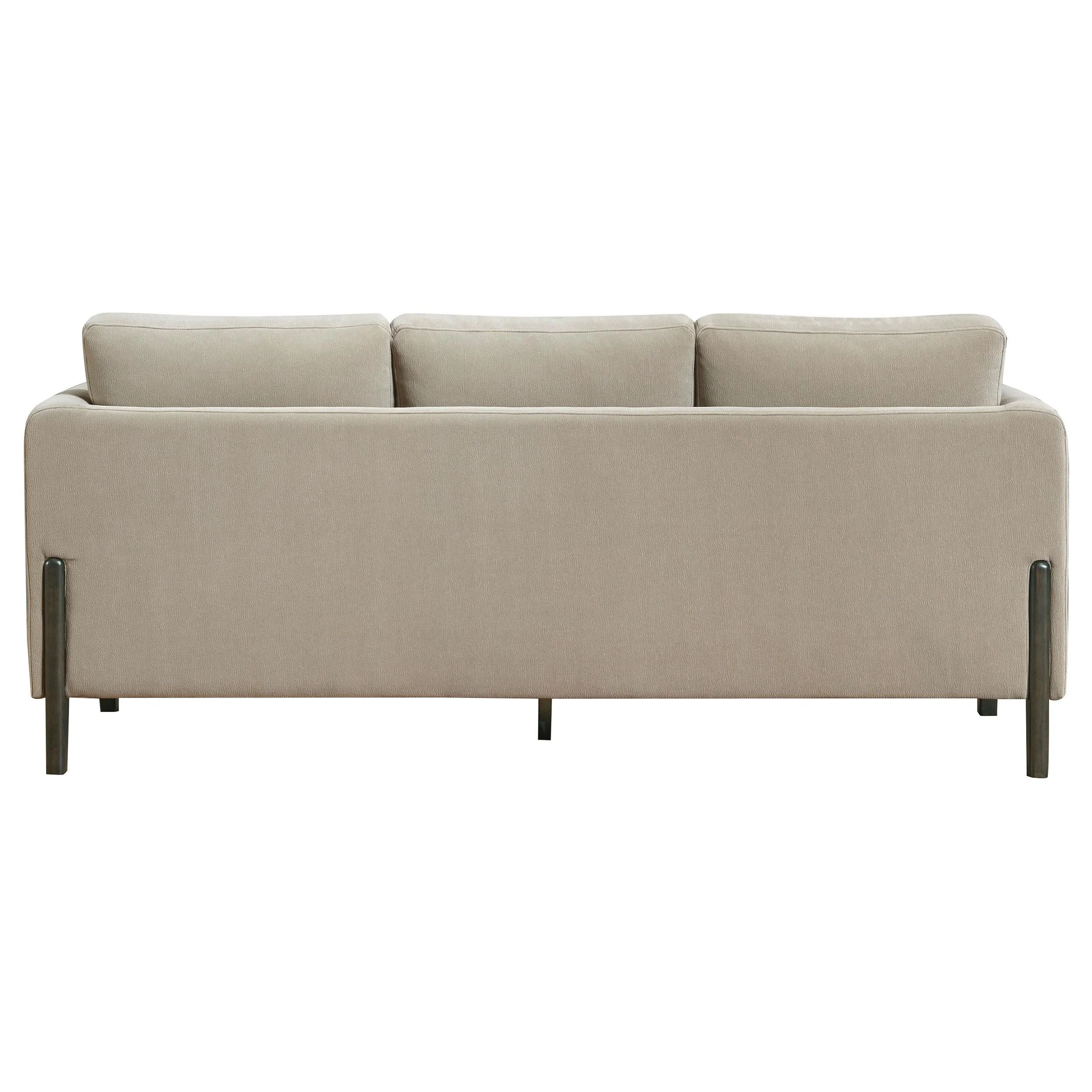 Islington Taupe Fabric Upholstered Panel Arm Sofa - Image 4