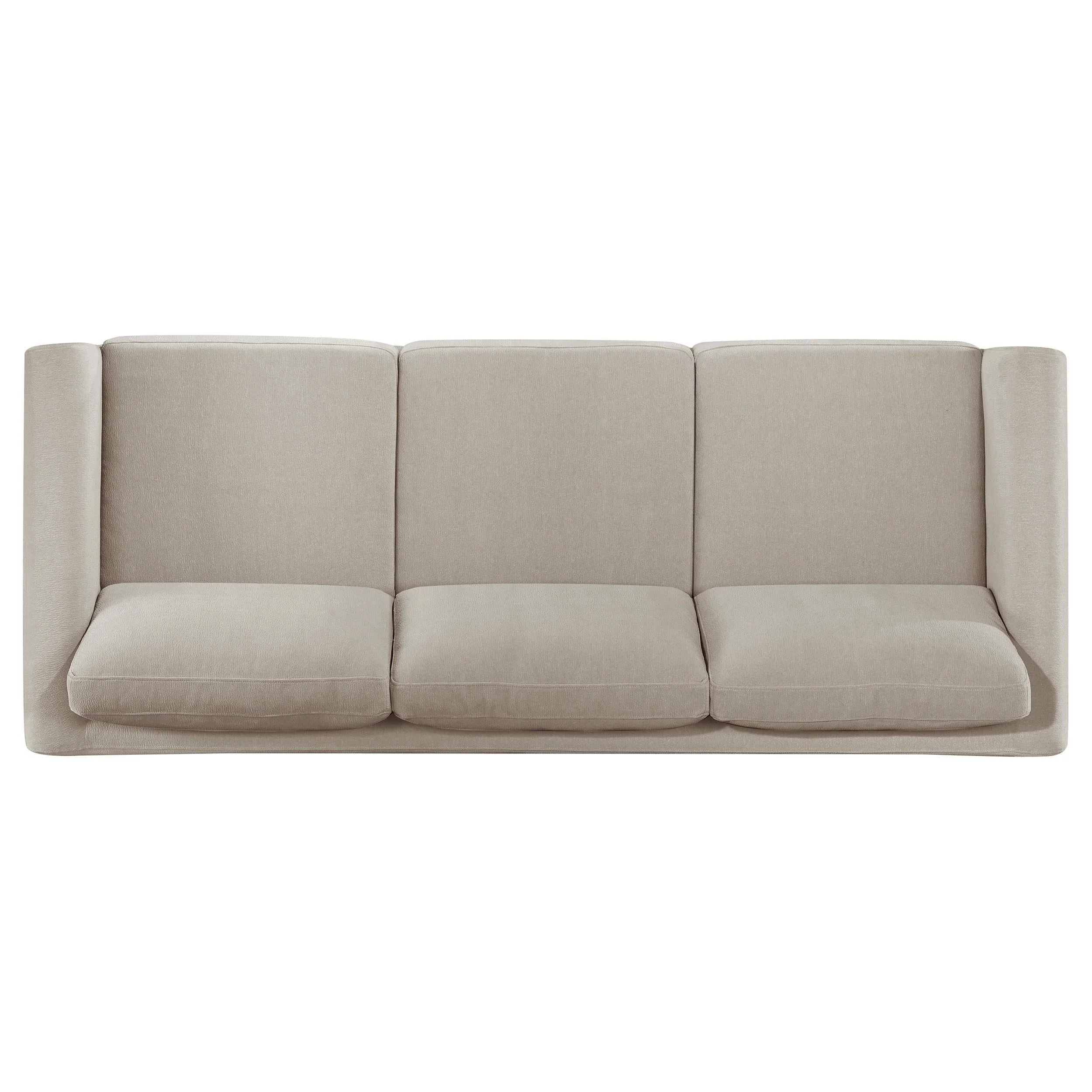Islington Taupe Fabric Upholstered Panel Arm Sofa - Image 5
