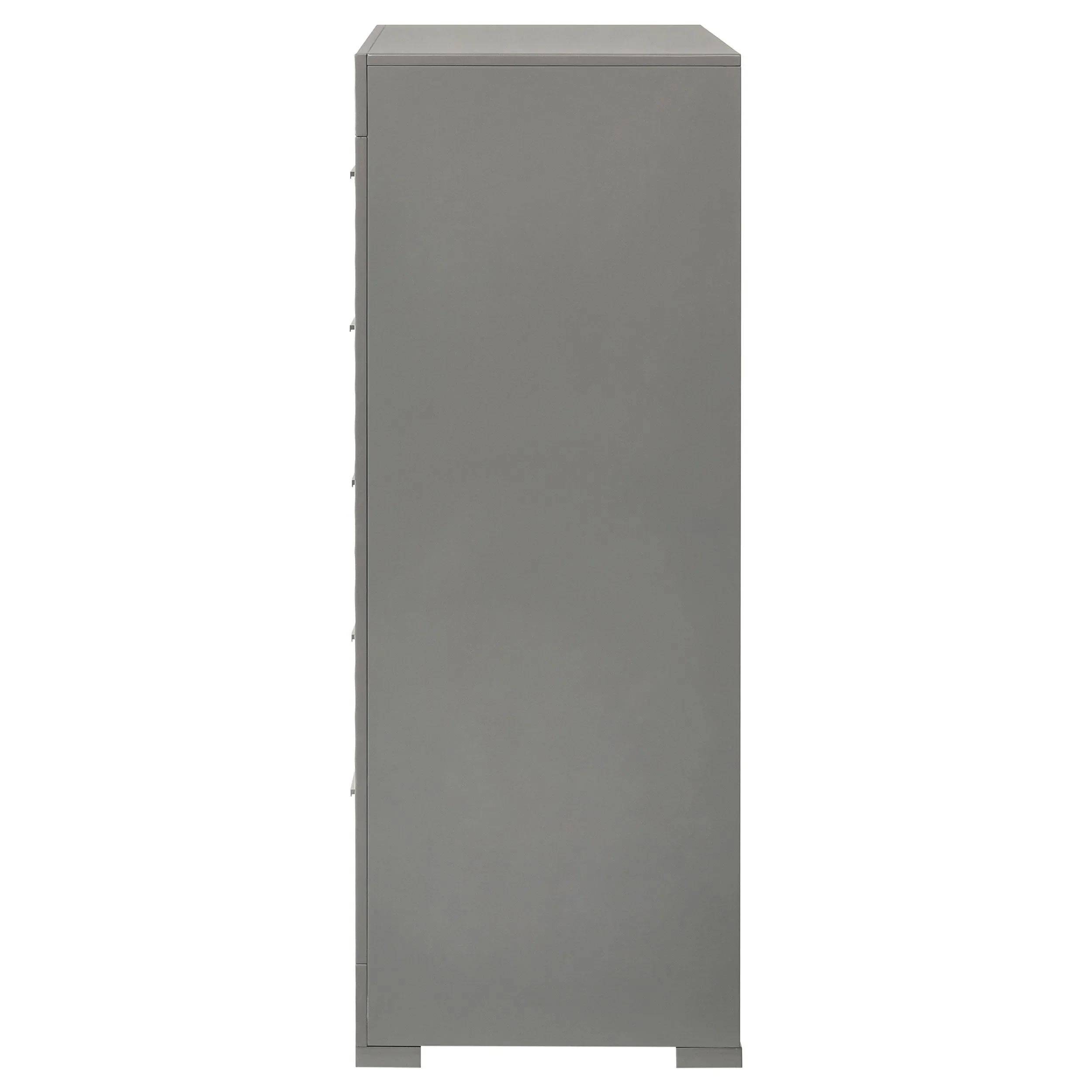 Ives 5-drawer Bedroom Chest of Drawers Grey High Gloss - Image 5
