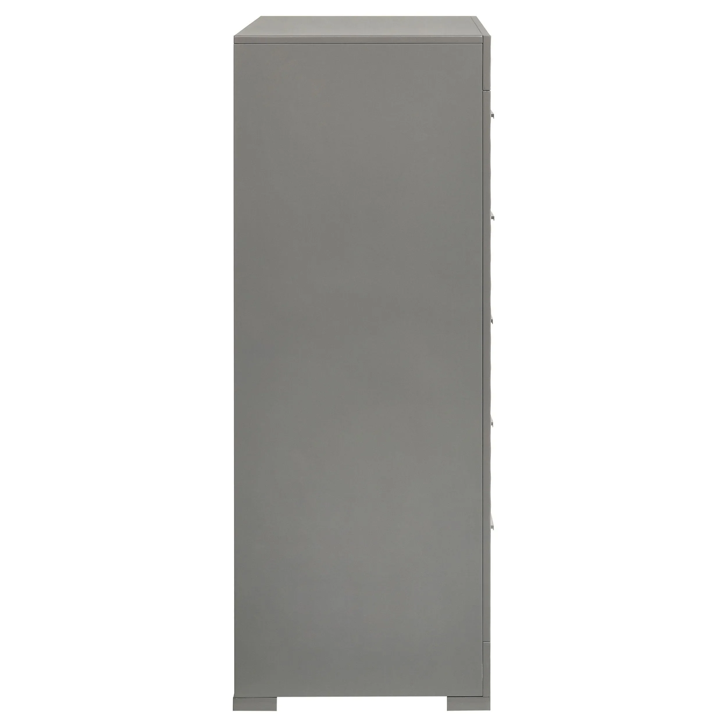 Ives 5-drawer Bedroom Chest of Drawers Grey High Gloss - Image 9
