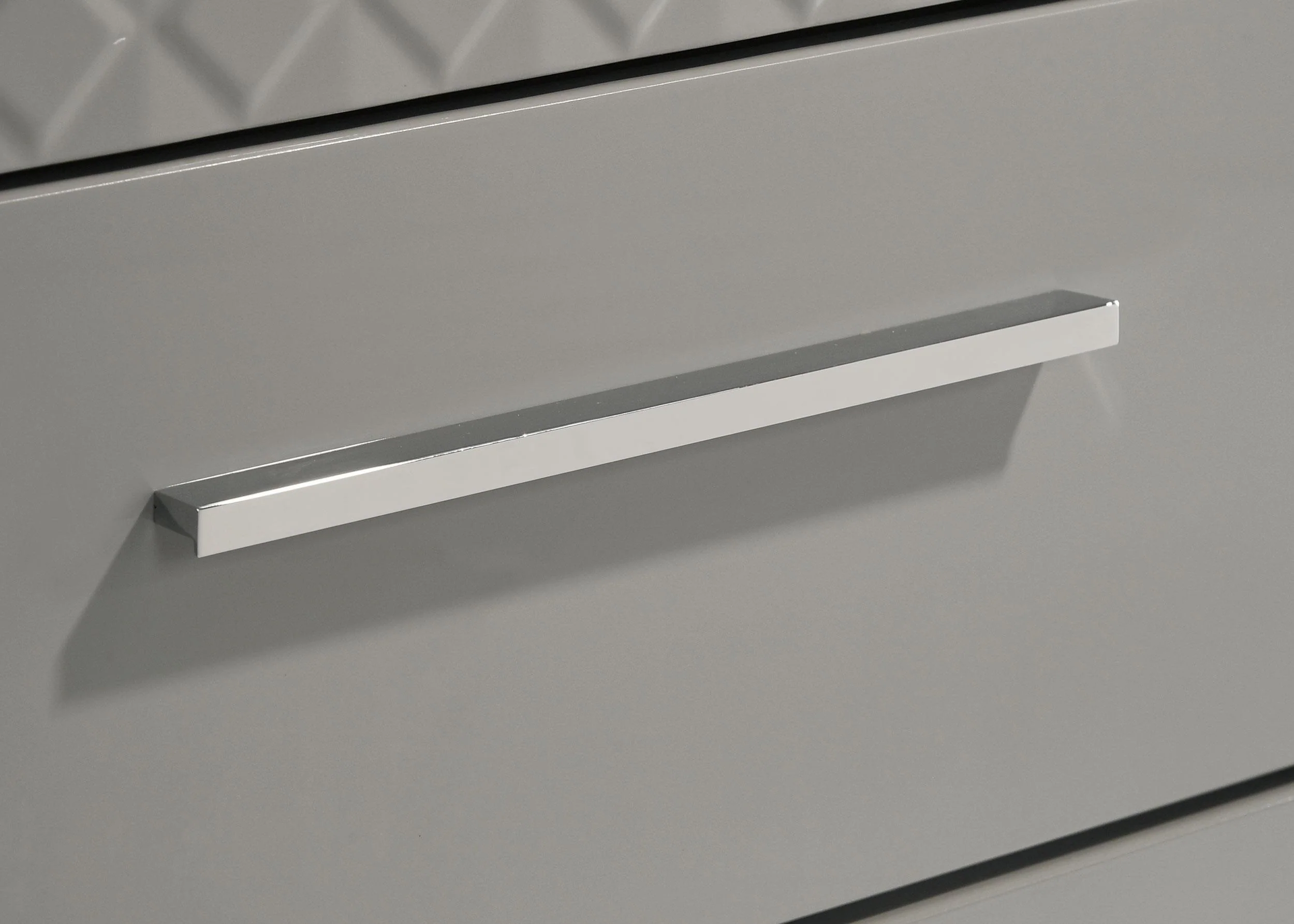 Ives Grey High Gloss 2-drawer Nightstand Bedside Table - Image 11