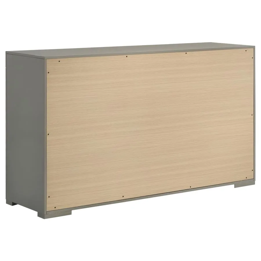 Ives Grey High Gloss 4-Piece Queen Bedroom Set - Image 6