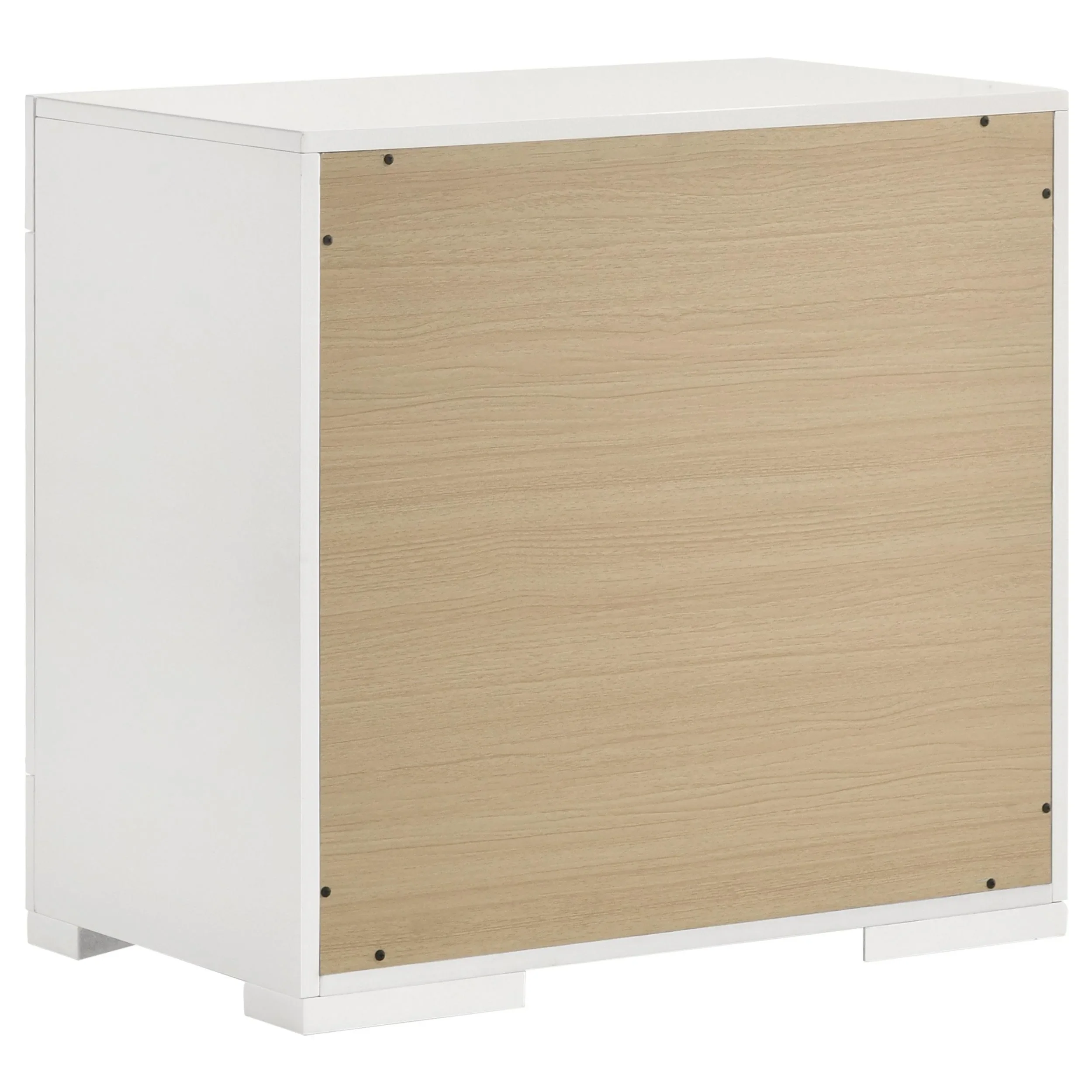 Ives White High Gloss 2-drawer Nightstand Bedside Table - Image 6