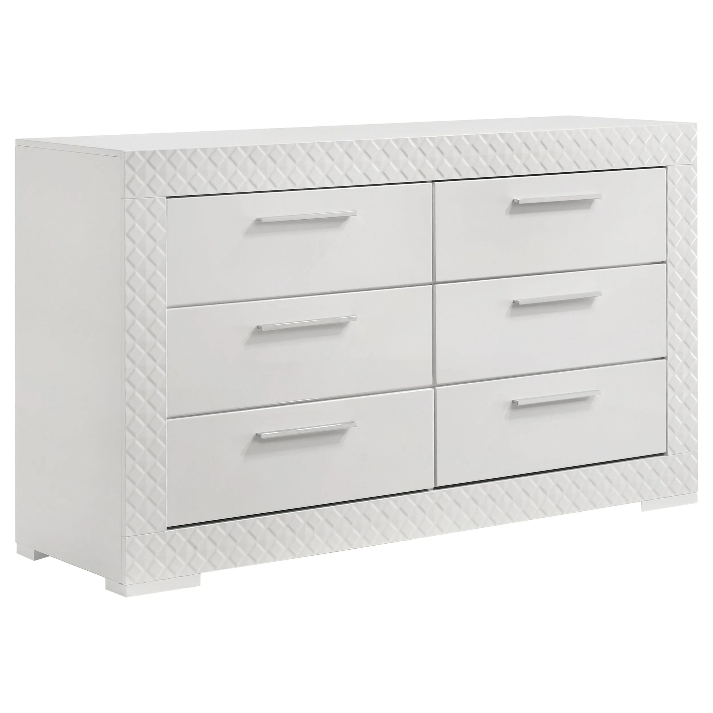 Ives White High Gloss 5-Piece Eastern King Bedroom Set - Image 7