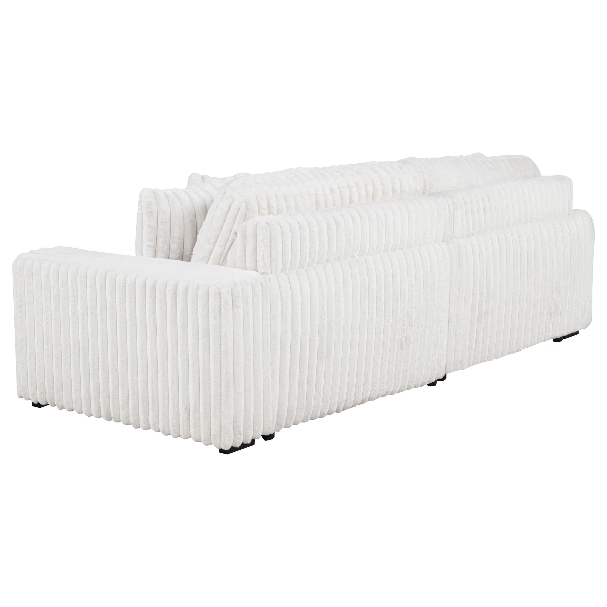 Jacana Corduroy Upholstered Dual Power Chaise Sofa Ivory - Image 5