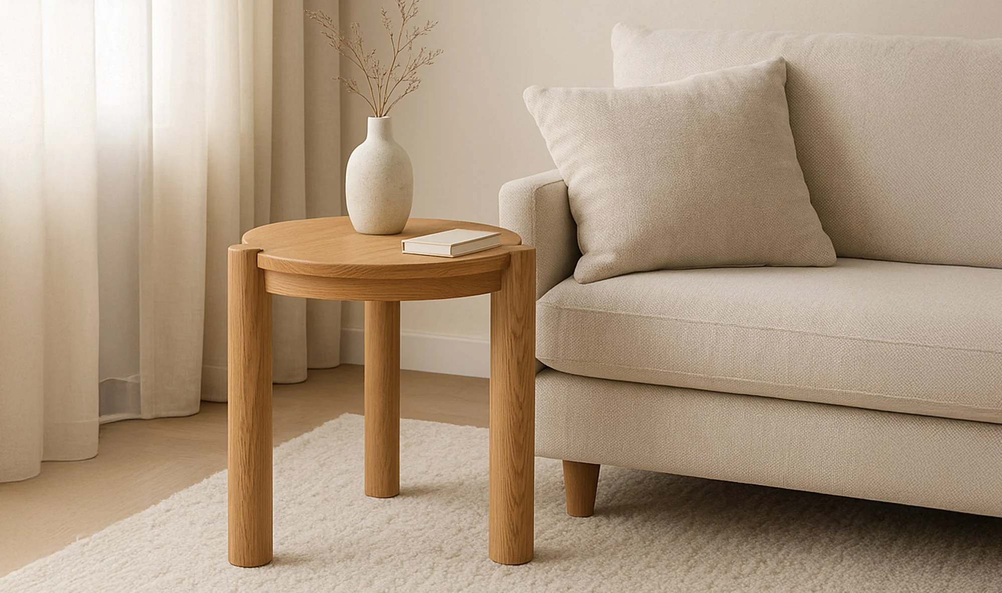 Jack Side Table Brushed Natural Oak - Image 2