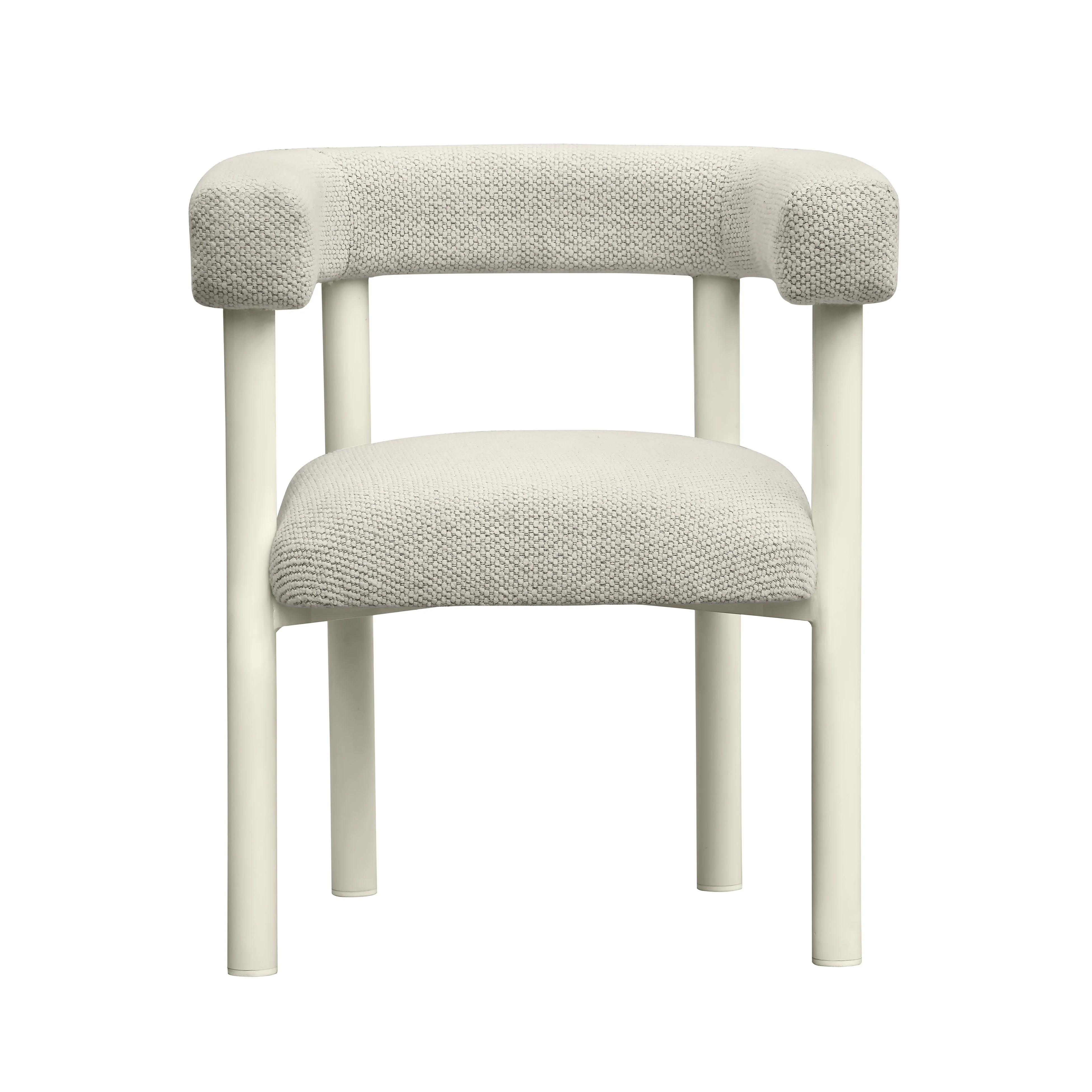 Jackie Cream Outdoor Textured Dining Chair - Image 3