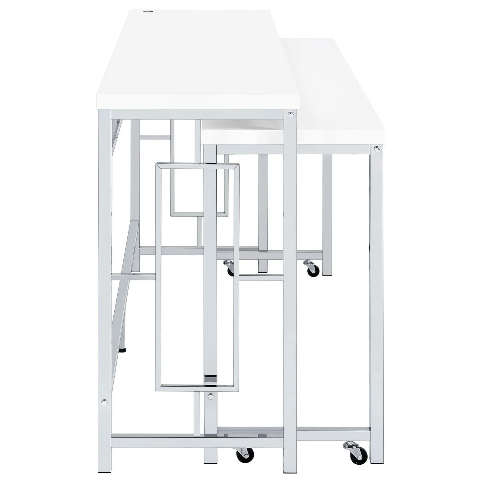Jackson White/Chrome 5-Piece Multipurpose Counter Height Table Set - Image 12