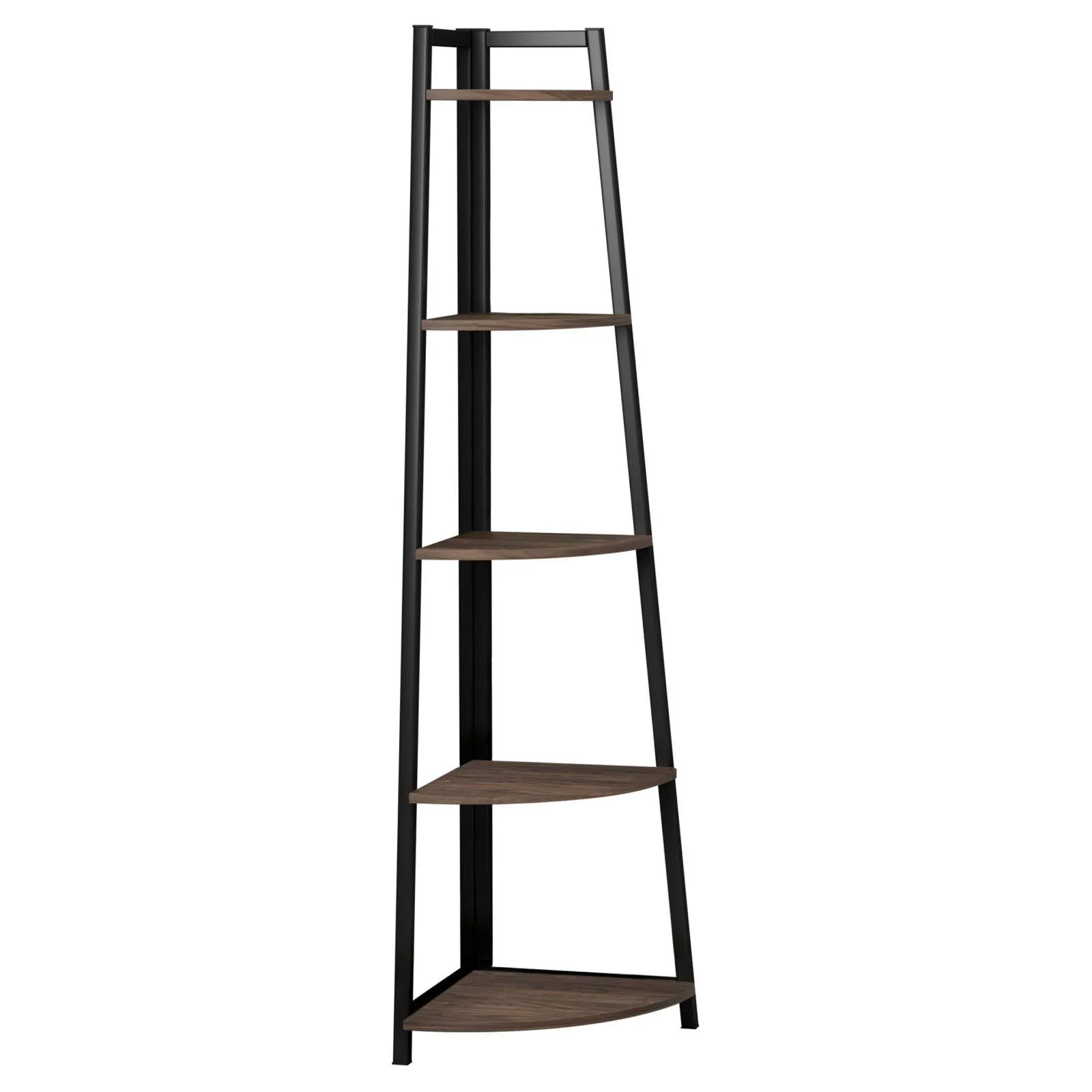 Jacksonville Aged Walnut 5-Tier Corner Bookcase - Image 2