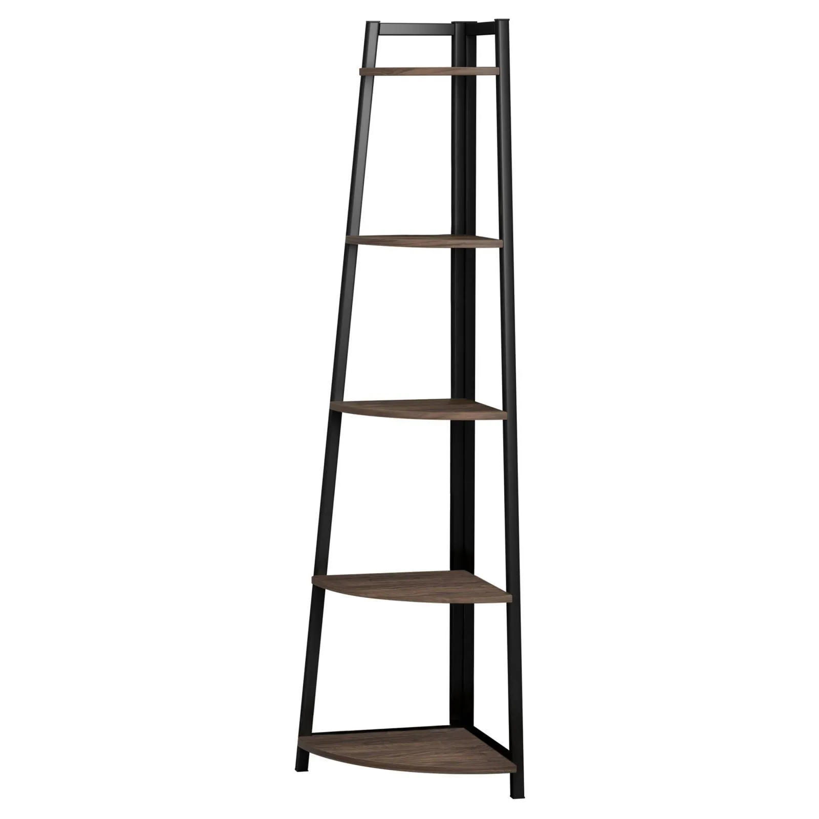 Jacksonville Aged Walnut 5-Tier Corner Bookcase - Image 3