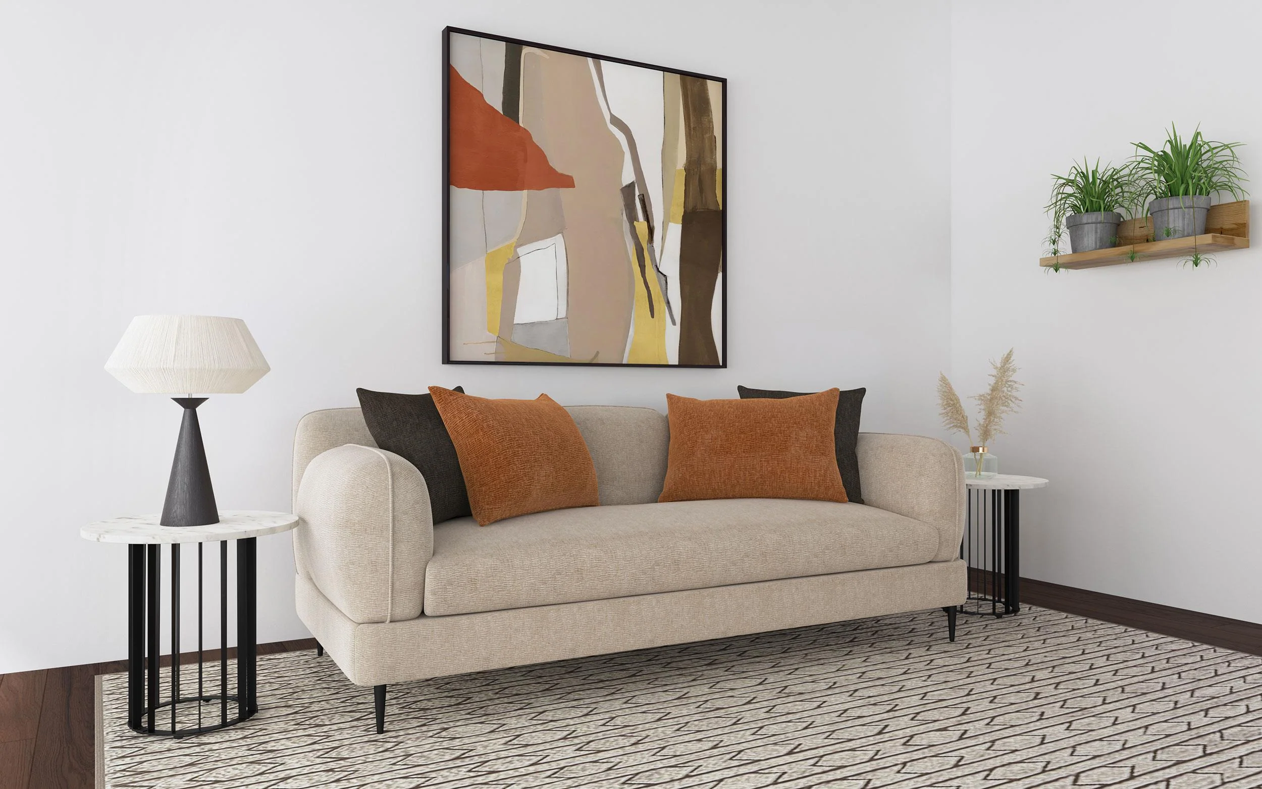 Jade Chenille Upholstered Sculpted Track Arm Sofa Latte - Image 2