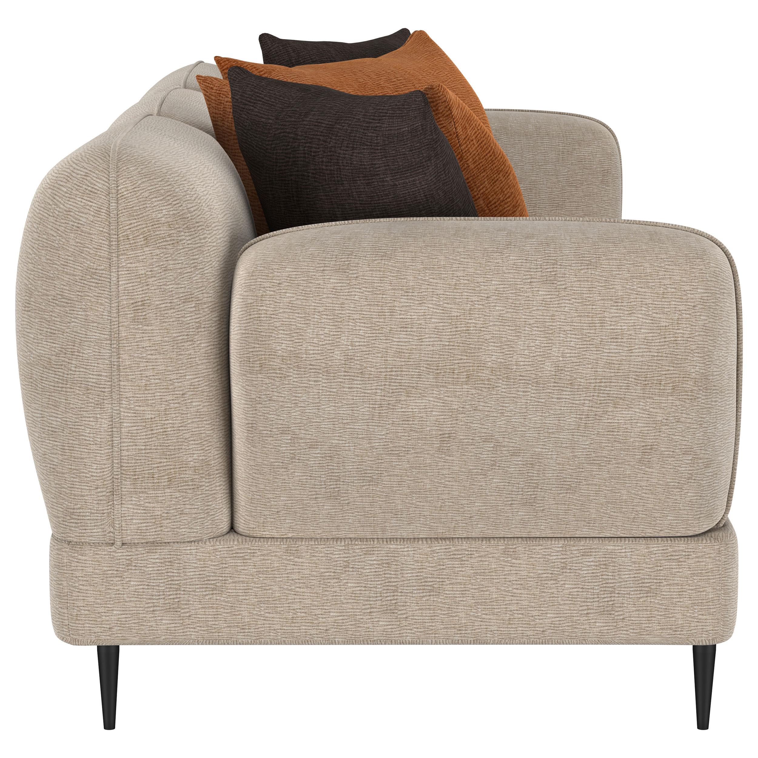 Jade Chenille Upholstered Sculpted Track Arm Sofa Latte - Image 9