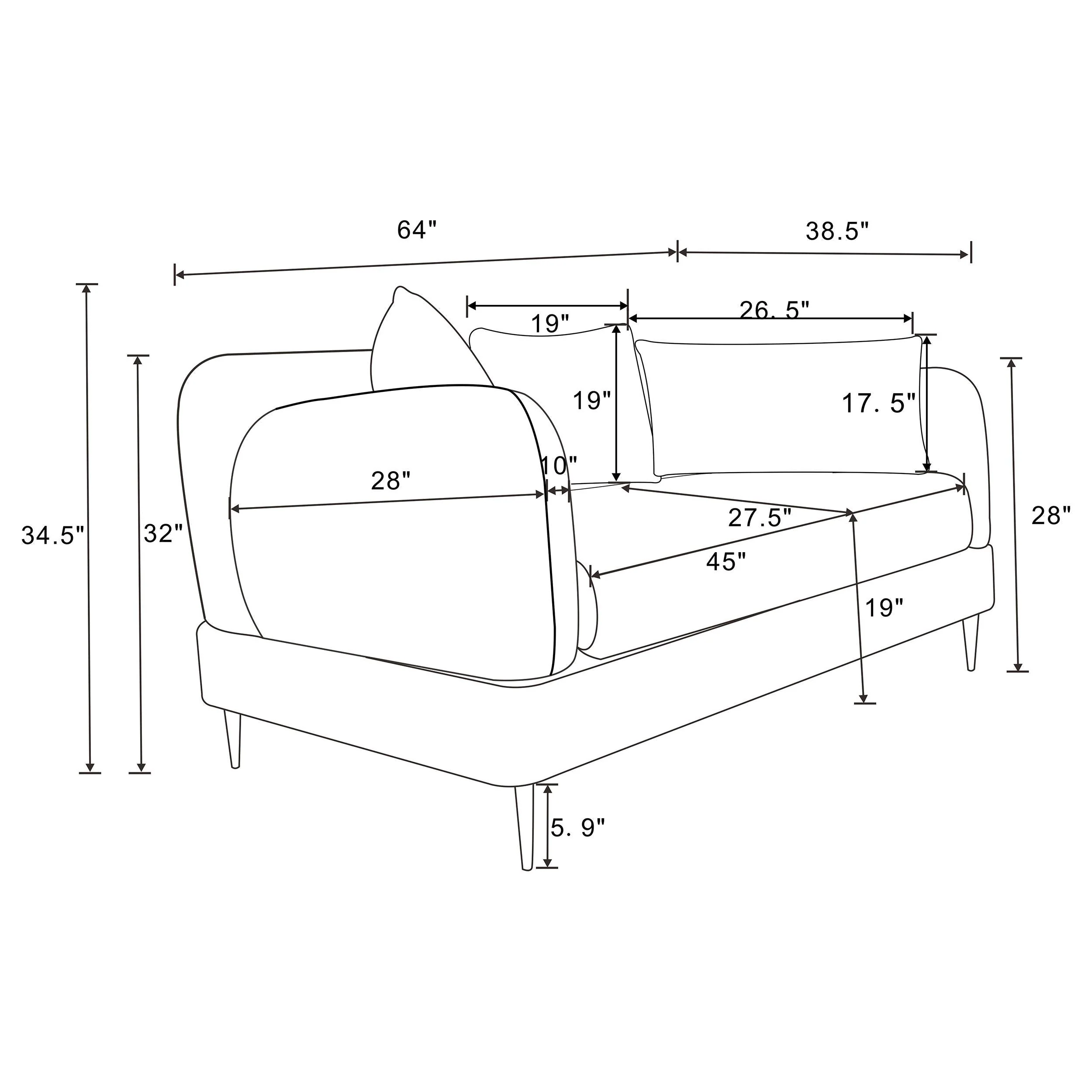 Jade Latte 2-Piece Chenille Upholstered Sofa Set - Image 14