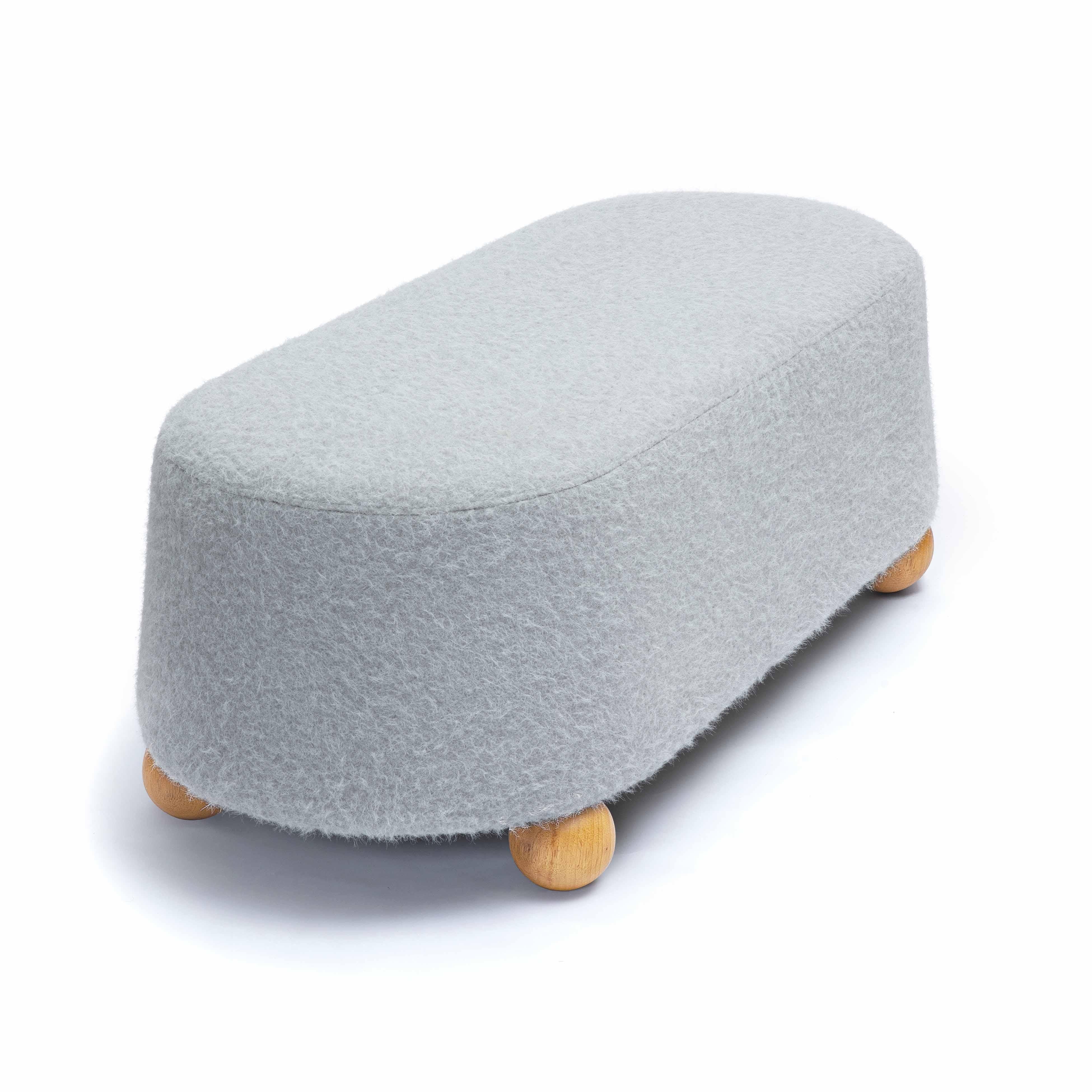 Jaine Loose Mohair Large Ottoman - Image 11