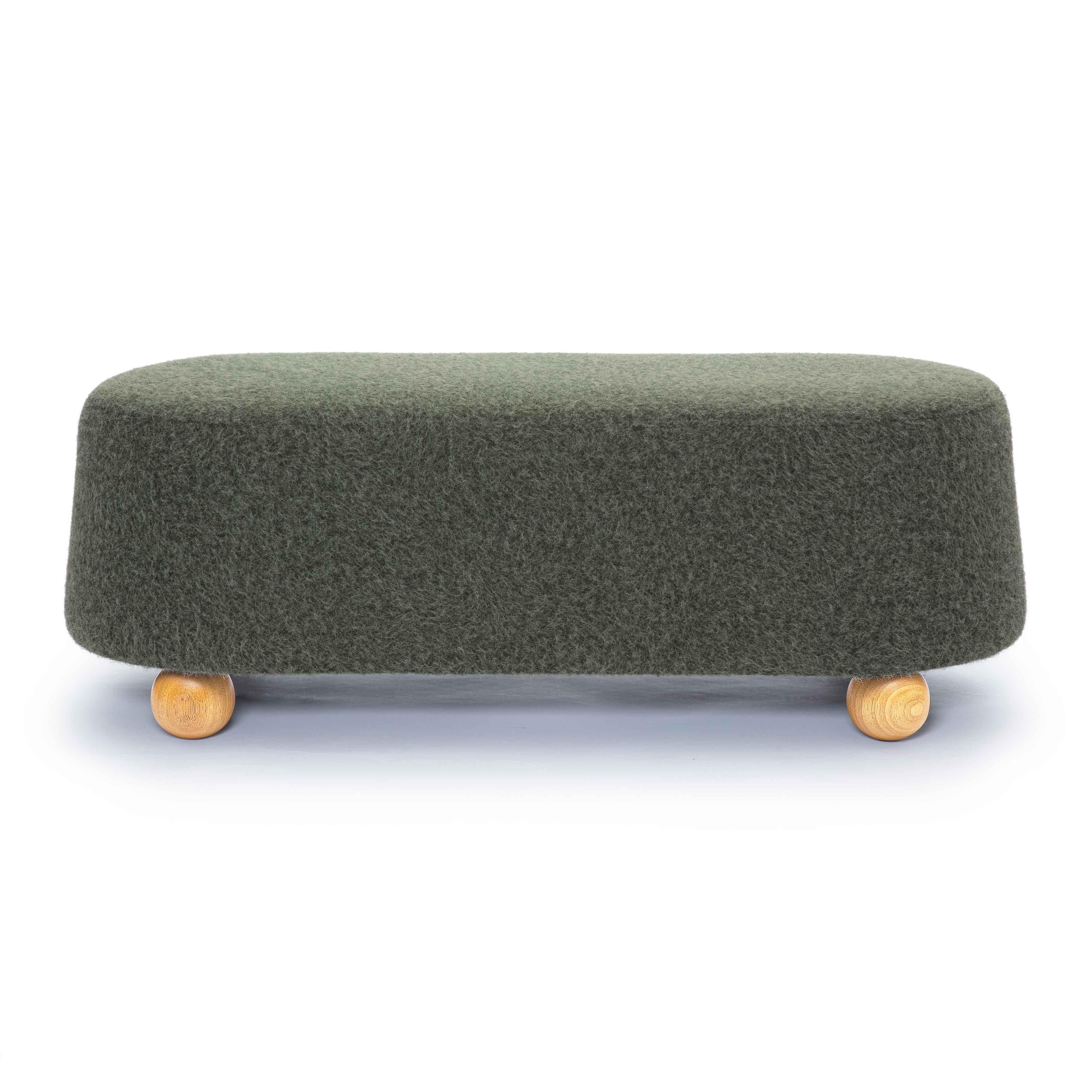 Jaine Loose Mohair Large Ottoman - Image 3