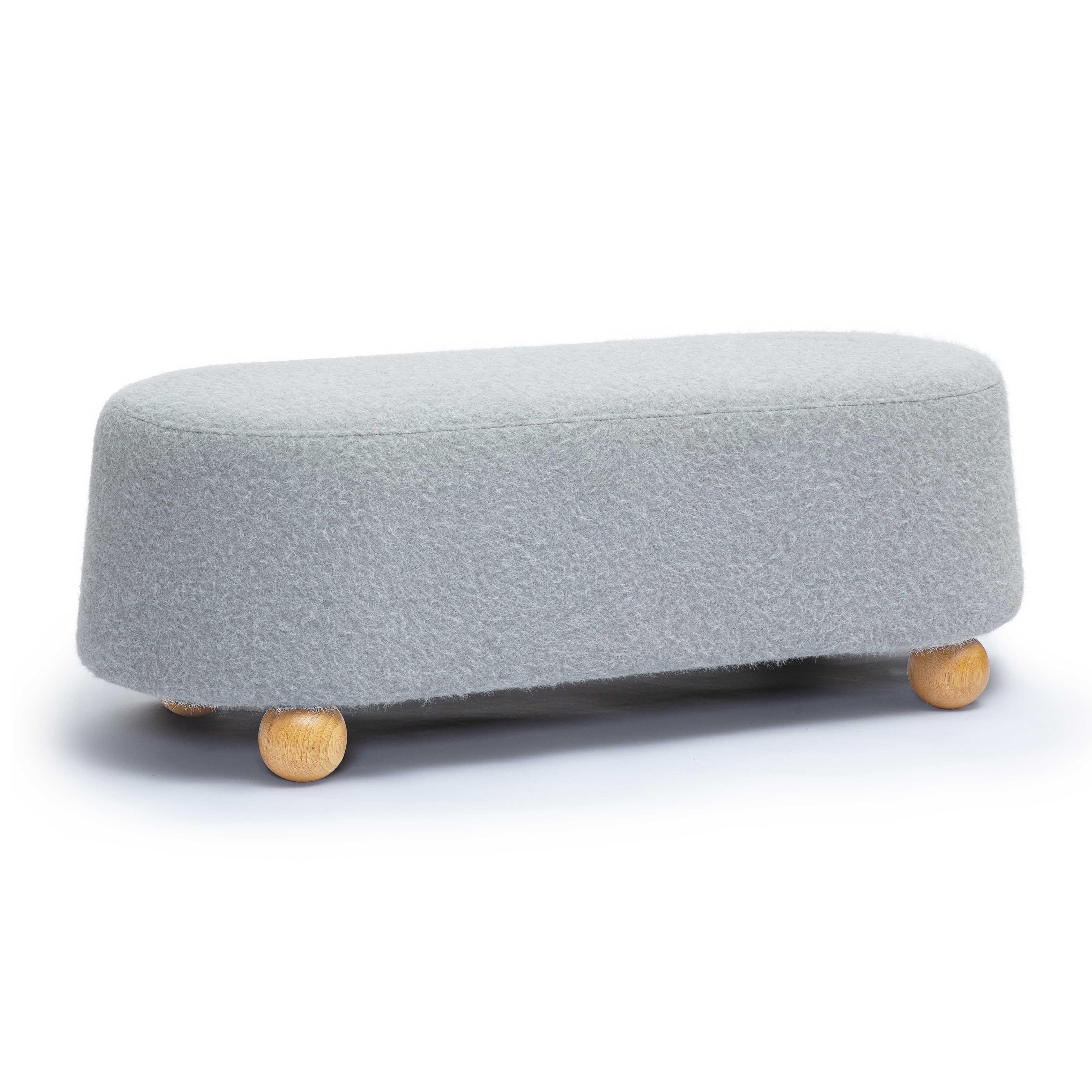 Jaine Loose Mohair Large Ottoman - Image 8