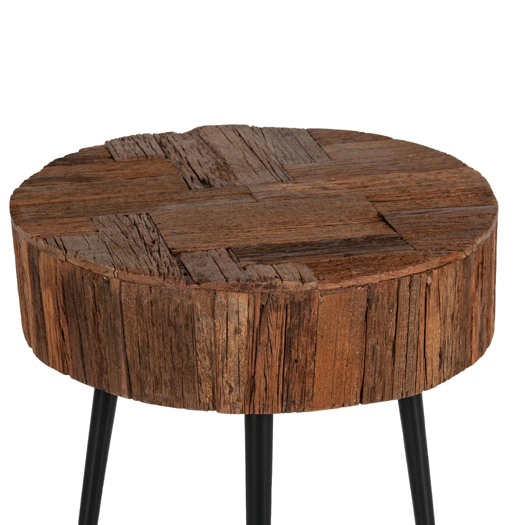 Jaipur 22" Round Side Table in Reclaimed Wood - Image 2