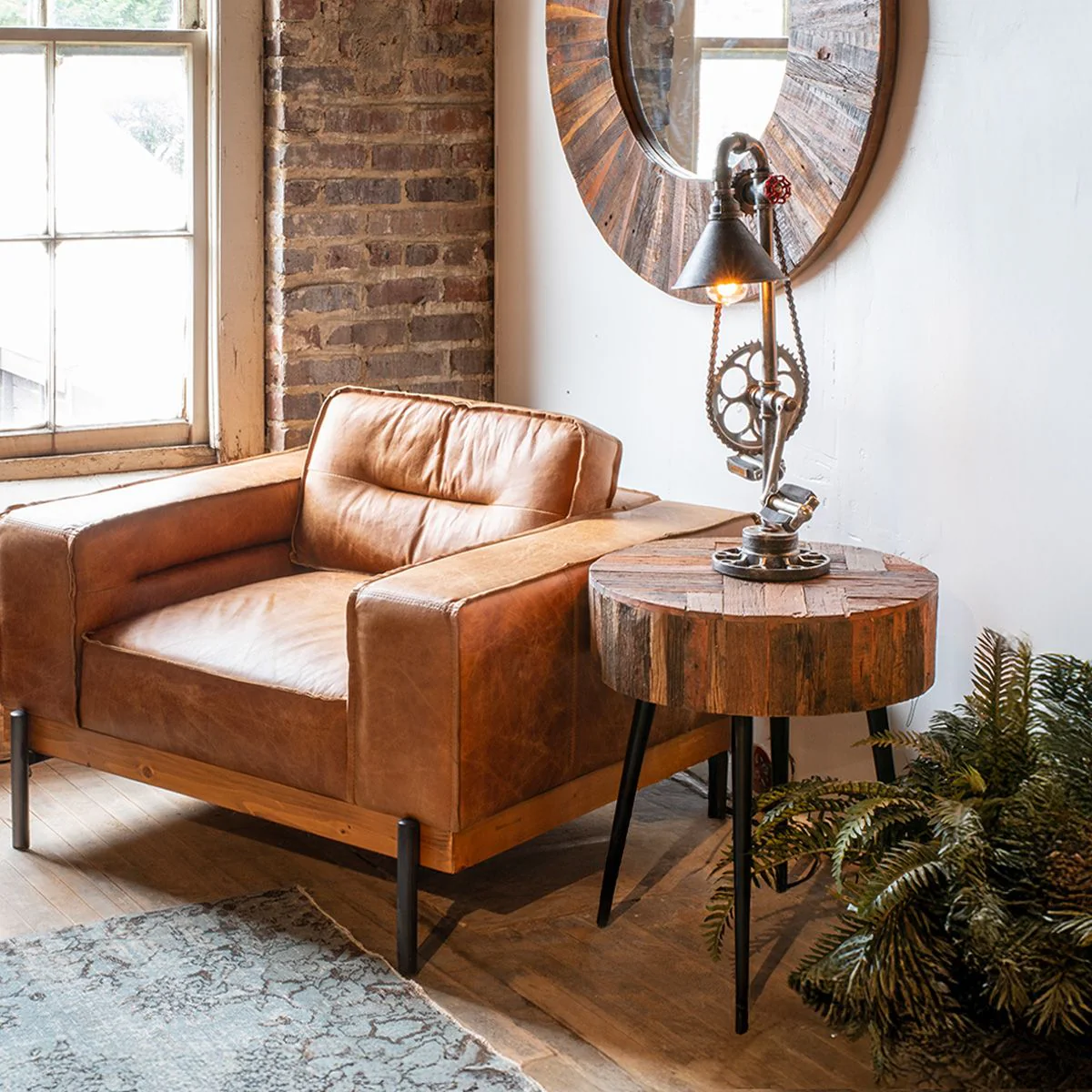 Jaipur 22" Round Side Table in Reclaimed Wood - Image 3